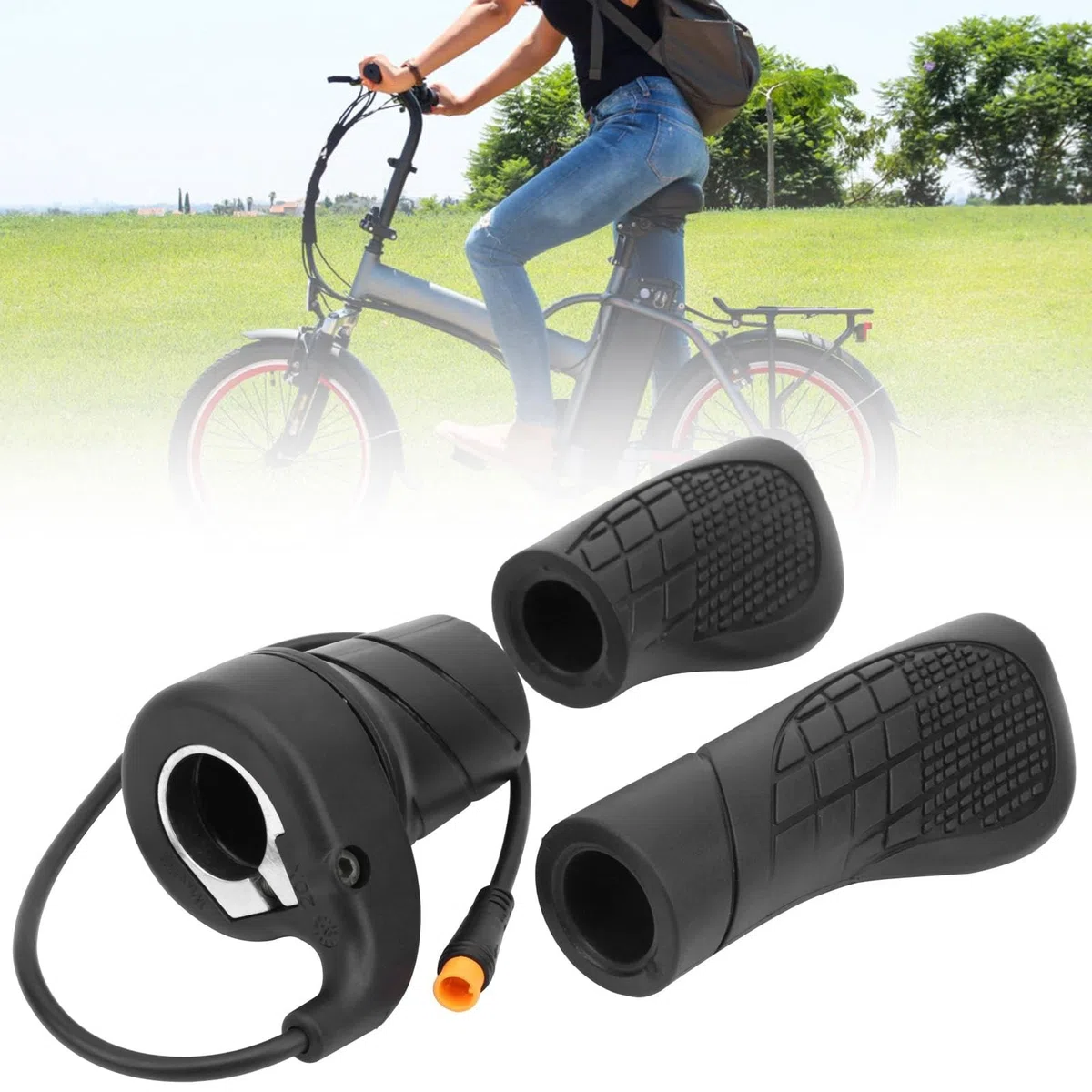 Accélérateur Demi-Torsion - Accélérateur Semi-torsadé antidérapant pour vélo électrique VTT Pièce modifiée Joint étanche 20x