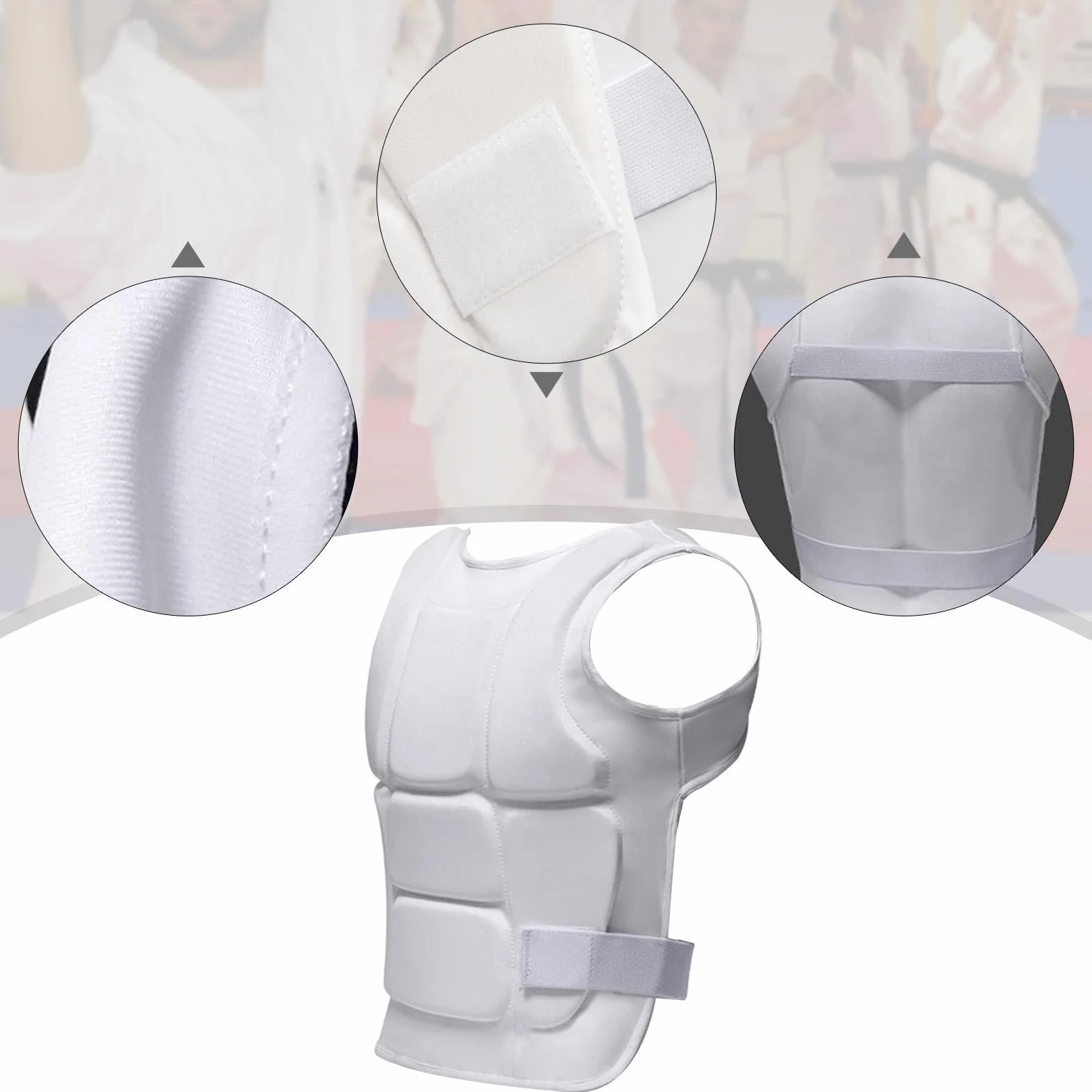 Plastron de Karaté, Gilet de Taekwondo, Accessoires de Boxe, Kickboxing Polyvalent, Protection des Côtes, Protection Corporelle