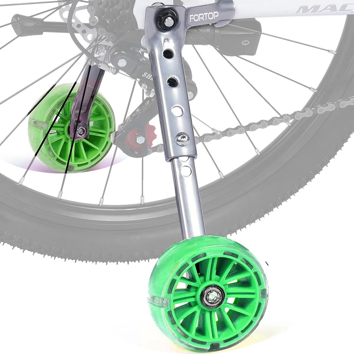 Roues Stabilisatrices Vélo Enfant – Kit de Roues Arrière Renforcées pour Vélos 16 à 22 Pouces – Compatible Vitesse Variable – Fille & Garçon (Vert)