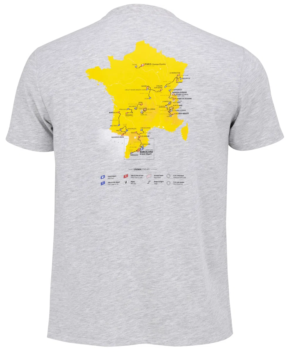 Tour de France T-Shirt Parcours des étapes 2026 - Collection Officielle Cyclisme