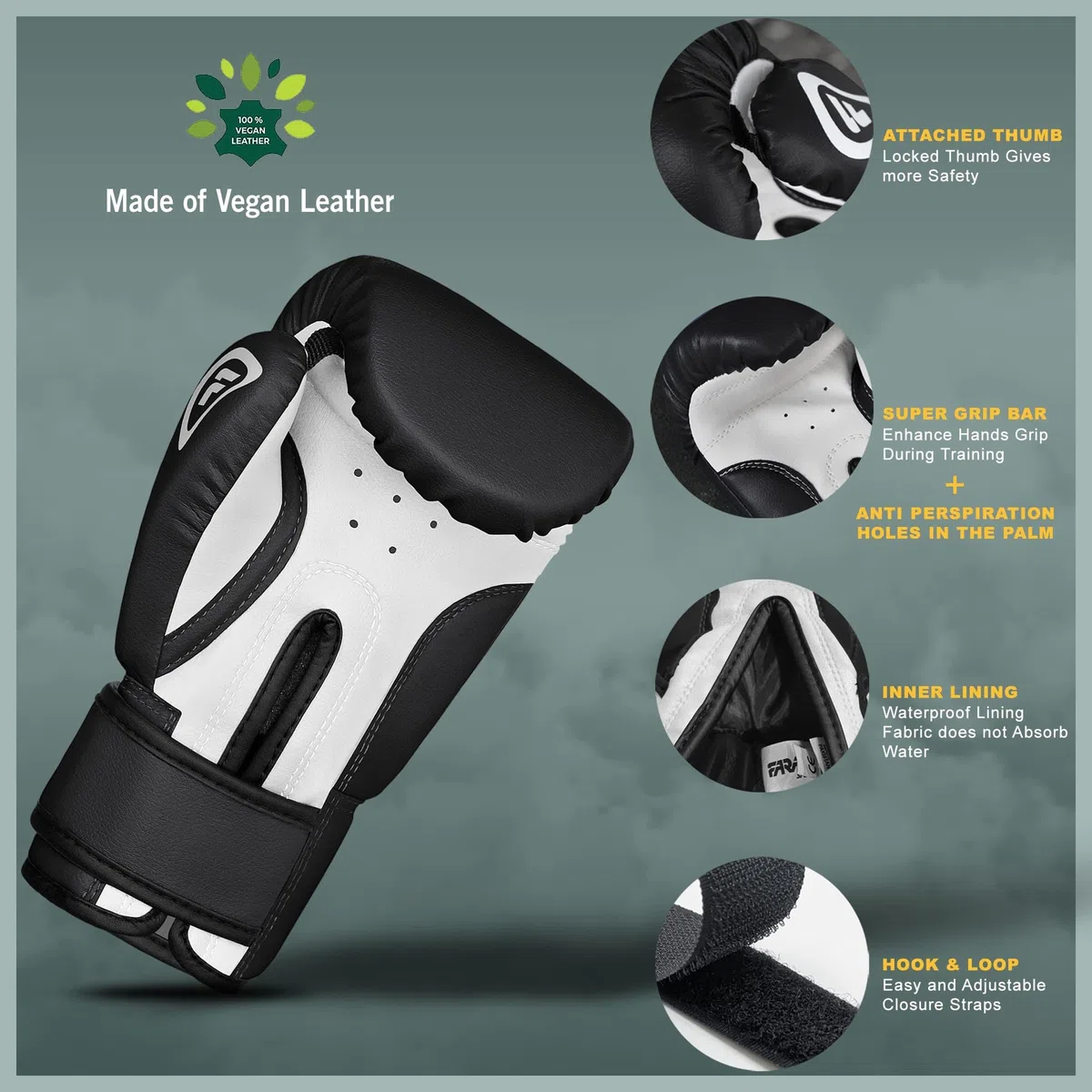 Farabi Sports Gants de Boxe Enfant 4oz 6oz 8oz – Gants Junior pour Muay Thai, Kickboxing, Sparring & Entraînement sur Sac de Frappe