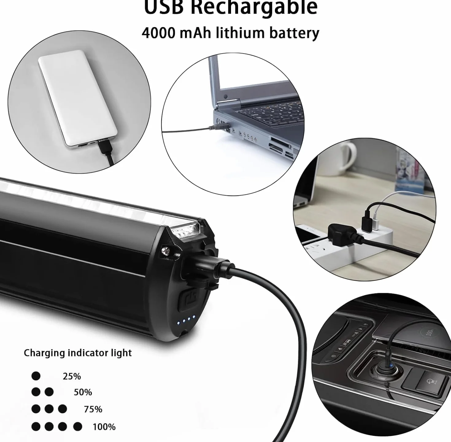 Lumiere Velo Avant, 1800 lumens Lampe Velo LED puissantes 5 Modes Lampe Vélo 4000mah Rechargeable USB Étanche IPX5 Lumière Avant Convient aux vélos VTT VTC