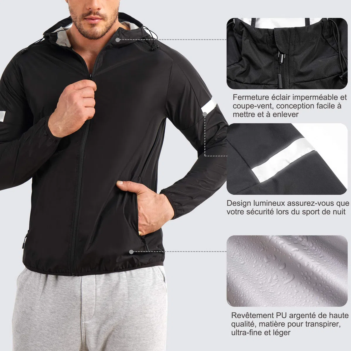 Vêtements Sauna Sudation Homme Sauna Costume survêtement Sudation Sweat Suits Gym