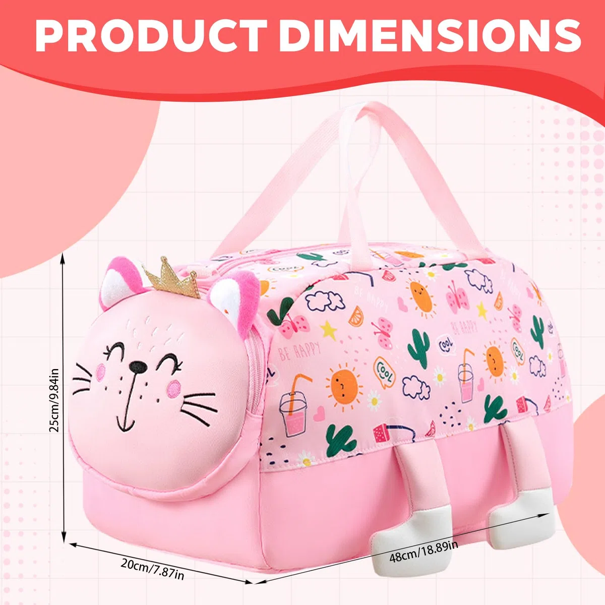 Sac de Sport Enfant, 21L Imperméable Sac de Voyage, Sac de Voyage Léger Résistant, Sac Weekend Enfant pour Fitness, Danse, Natation, Voyages