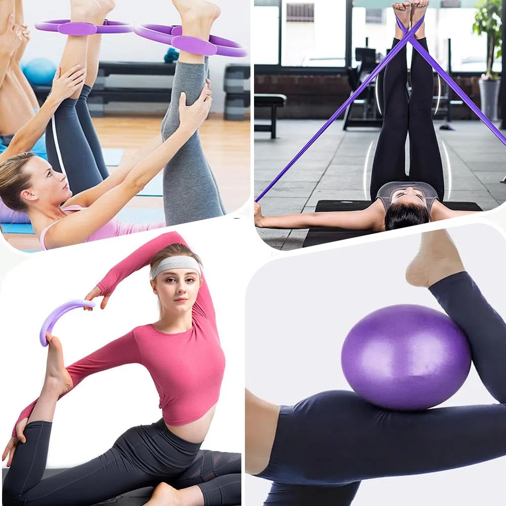 5 Pièces Ensemble D'anneaux de Pilates, Kits de Pilates, Pilates Kit pour Les Séances D'entraînement À Domicil, Pilates Ring Set, Kits de Yoga et Pilates, Pilates Kit pour Jambes, Bras, Cuisses