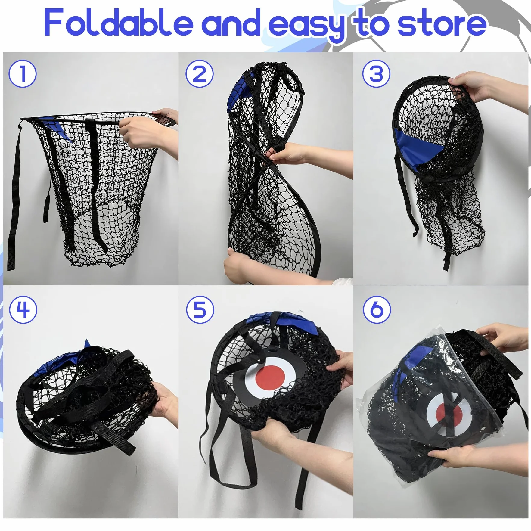TZEKING Lot de 2 Cible Football, Filet de Football Pliable avec Sangles Réglables, Filet Cible But pour Améliorer la Précision de Tir, Adapté pour Enfants et Adultes