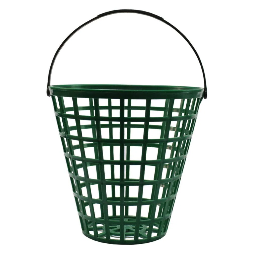 VOSAREA Panier de golf avec poignée Vert Panier de rangement Organisateur de golf Peut contenir 50 balles Contient maison Panier à linge