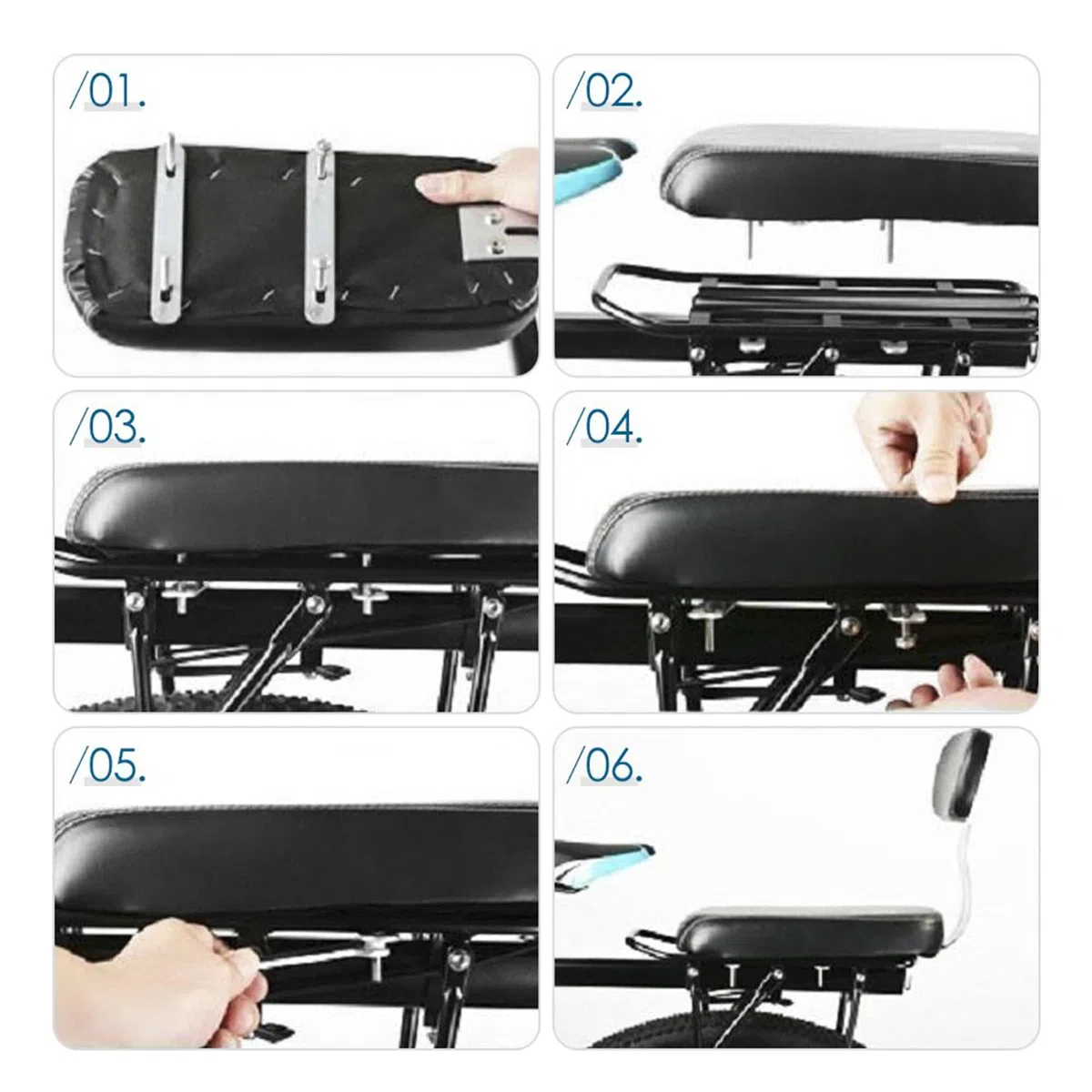 Siège arrière Accessoires de vélo,Siège de vélo Universel pour,Vélo Pièces Accessoires Sièges,Dossier en éponge Douce