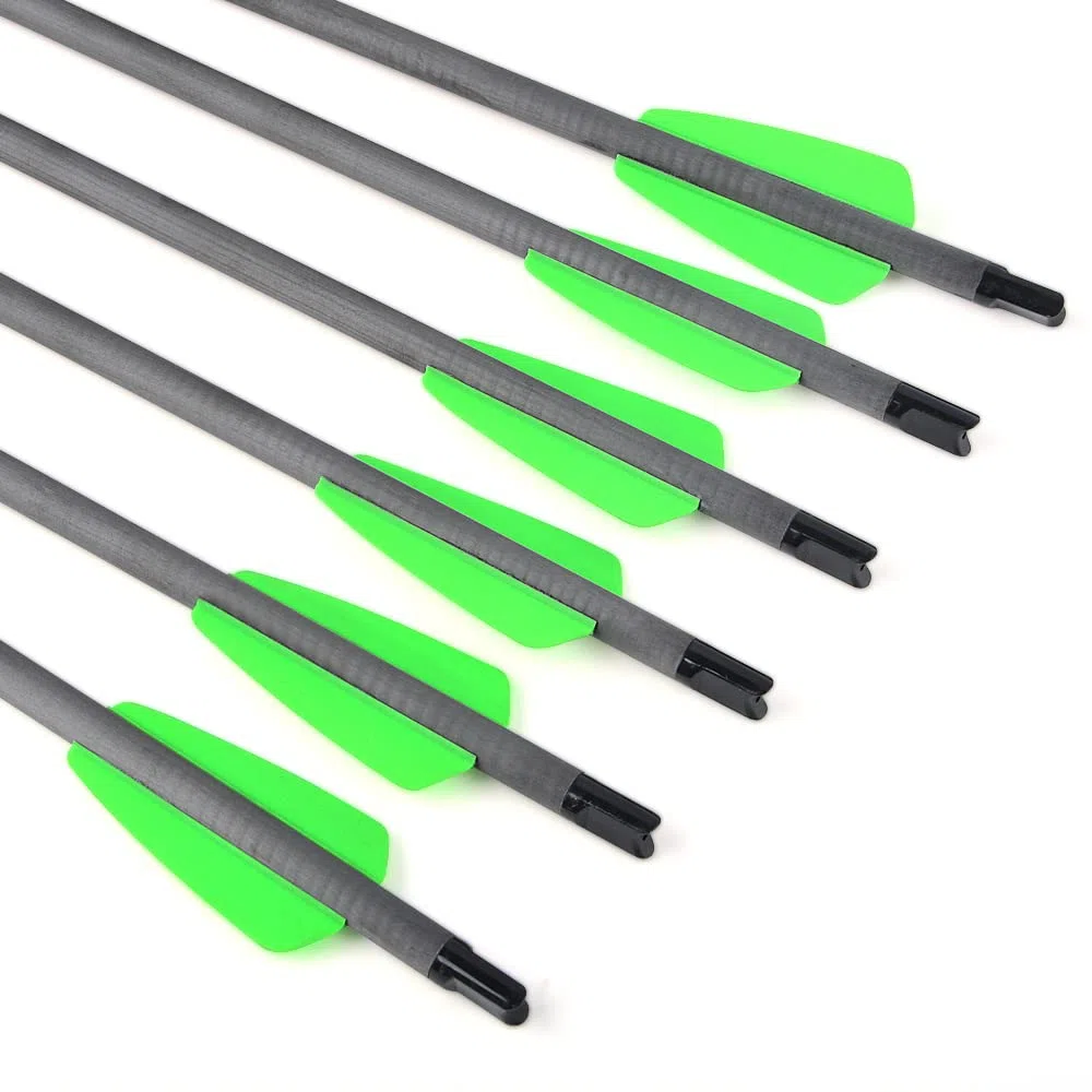 SHARROW Flèches d'arbalète en Carbone 15 Pouces 7.5 Pouces Boulons d'arbalète Spine 400 Flèches pour Arbalète
