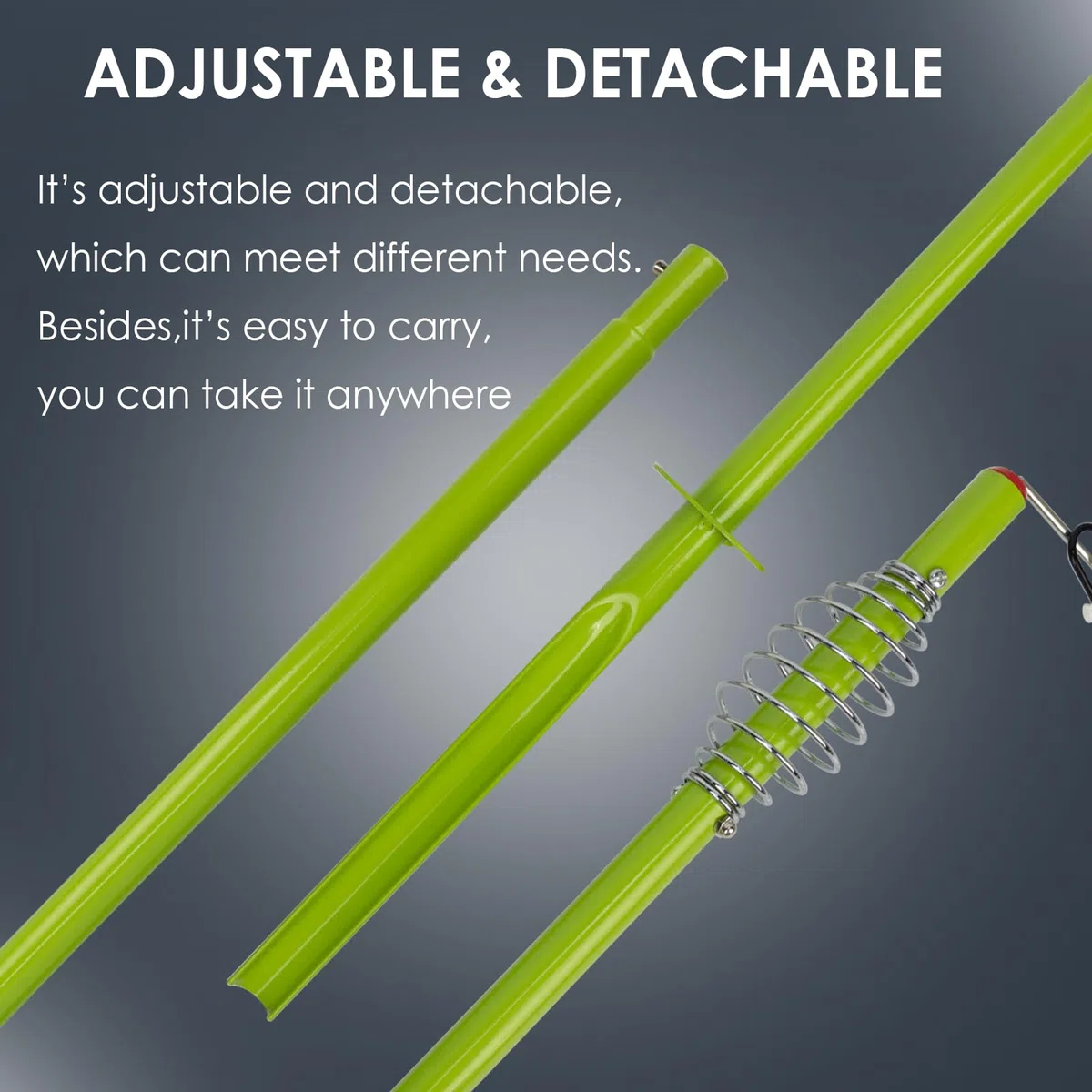 WodGod Ensemble de balle de tennis et de tetherball, équipement de Tetherball avec poteau pour jardin et extérieur, avec poteau réglable en hauteur de 2 m, 2 balles de tennis avec corde, 2 raquettes