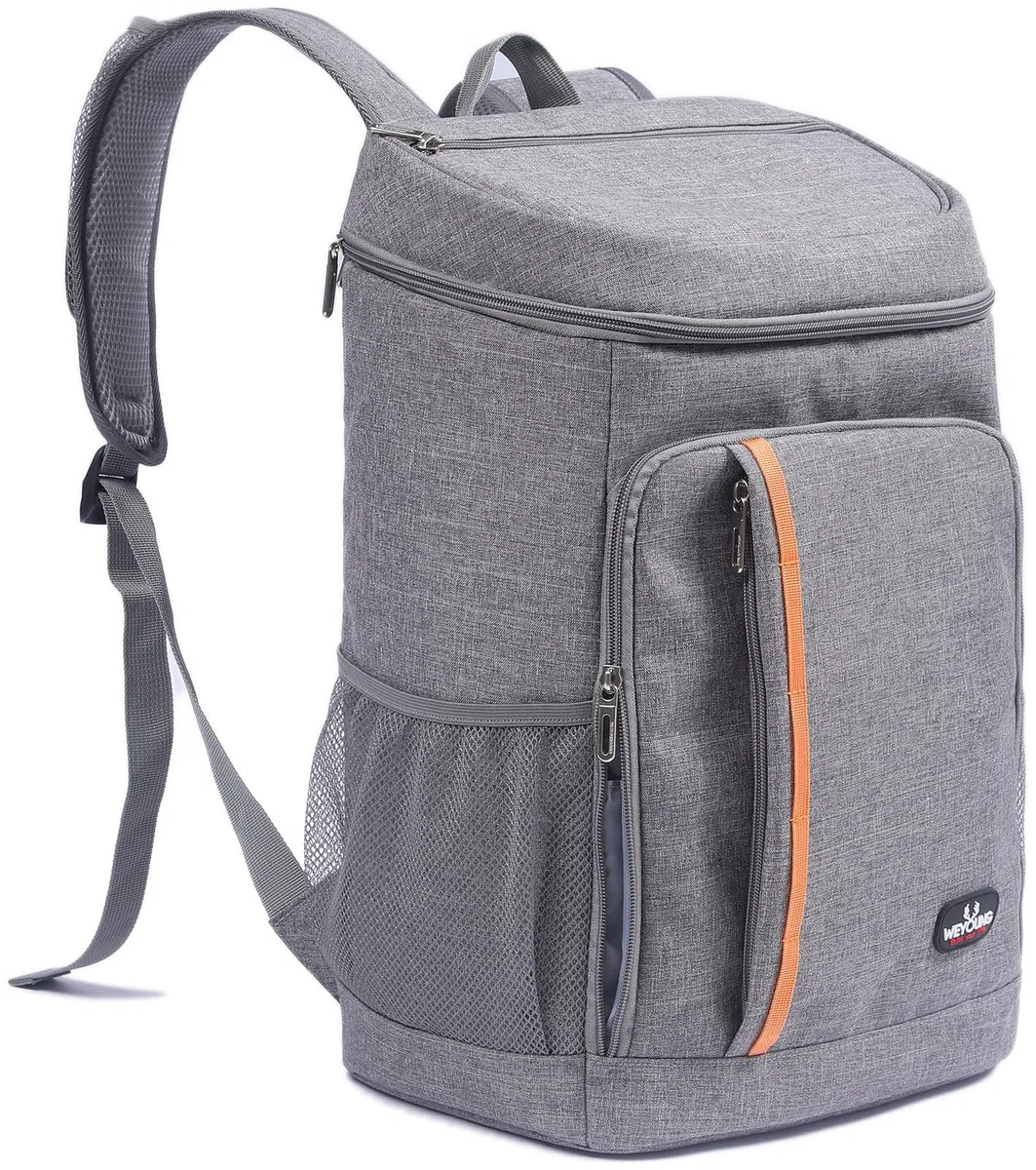 28L Sac à Dos Isotherme à Glacière, Sac Isotherme Portable Cooler Backpack Bag, pour Hommes Femmes pour Déjeuner Plage Camping BBQ Travail Ecole Pique-Nique, Gris