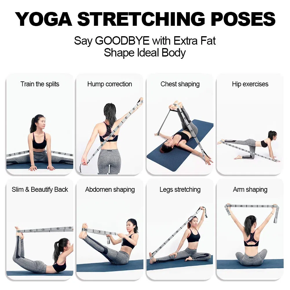 Sangle d'exercice, Bandes élastiques d'exercice d'entraînement, Adultes Bande de Résistance élastique Latine Yoga Pilates Danse Gym Fitness Sangle d'exercices.