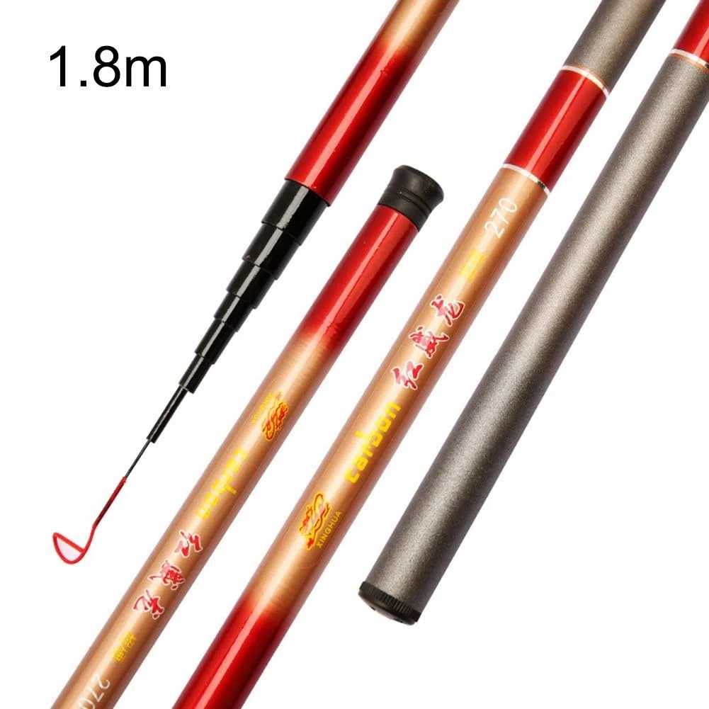 Canne à pêche télescopique FRP Stream Pole Canne de voyage compacte pour la pêche en rivière et en lac Canne légère et portable à section courte 0,8 m à 3,6 m