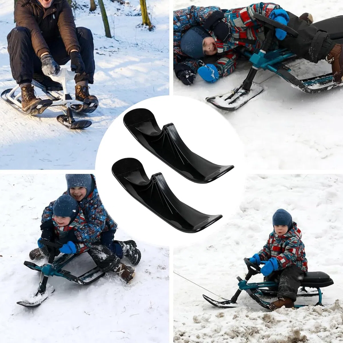 Kit De Conversion De Luge - 1 Paire Accessoire Pour Sports D'Hiver | Accessoire Pour Scooter Des Neiges, Luge Et Ski - Utilisable Sur , Routes En Gravier Irrégulières, Parc, Plage, Aventure En