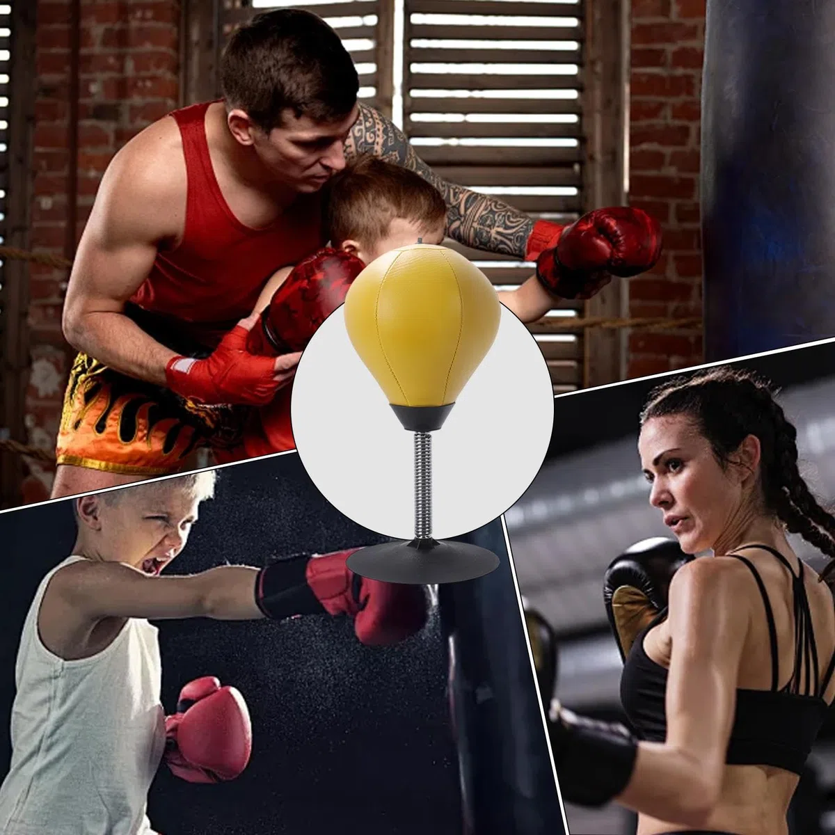 Sac de boxe anti-stress, sac de boxe de table | Avec ventouse anti-stress, forte aspiration avec sac de boxe de table avec pompe, pour collègues, amis