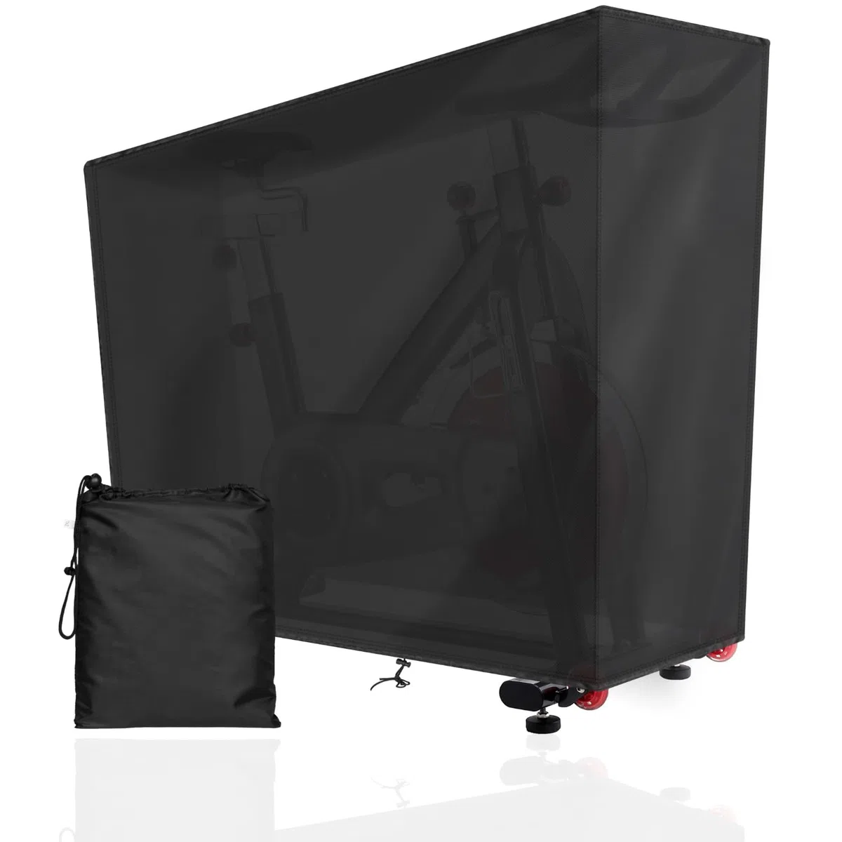 Housse Velo Appartement Exterieur Intérieur ✮MARQUE FRANCAISE✮ Imperméable / 142x 123 x 113 x 58cm / Housse Protection Vélo Couverture Bache Vélo Fitness Durable Noir Extérieur + 1x Sac de Rangement