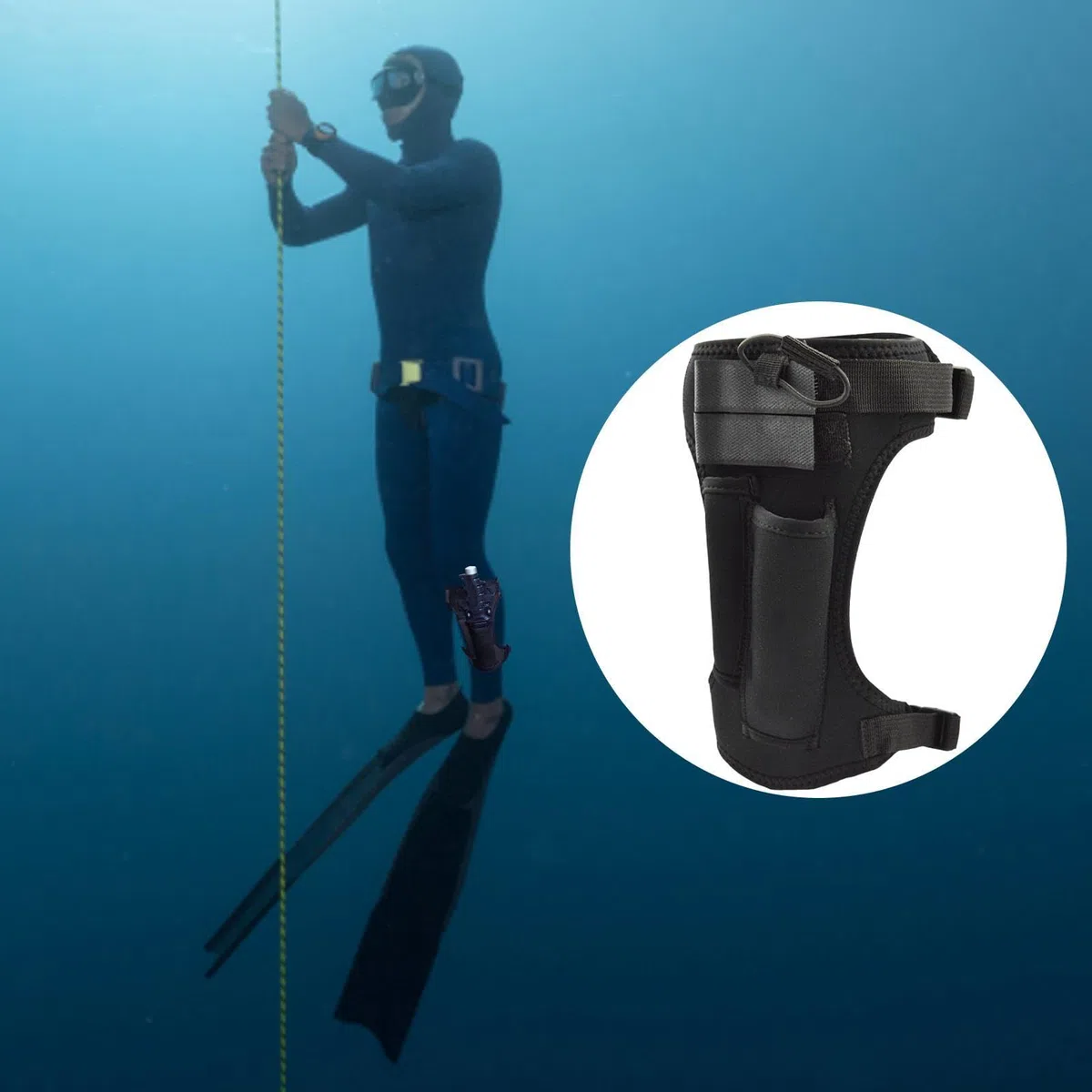 Housse pour coupeur de plongée – Housse pour lames de plongée | Ensemble de lames de plongée, lames de plongée, housses en nylon, support de lame fixe, sangle de jambe pour plongée, plongée avec tuba