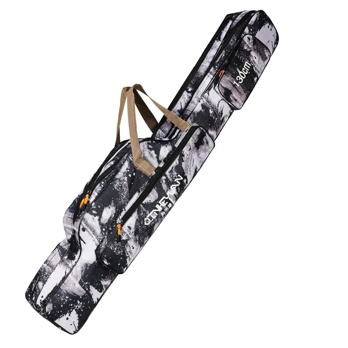 Sac de Canne À Pêche 130cm Canne À Pêche Sac Couche Double Portable Pliable de Pêche Pôle Tackle Housse de Protection Cas de Stockage Sac (Gris, 130cm), (es-uk-0214)