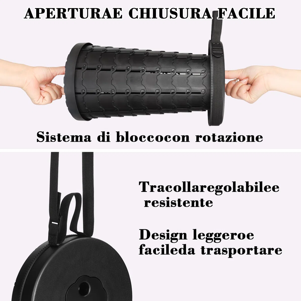 USHOP Tabouret Pliant Portable,Tabourets de Camping,Tabourets pliants pour Adultes,Tabouret Télescopique,Tabouret Rétractable pour Camping,Randonnée,Pêche,Voyage,BBQ,Jardin,Extérieur
