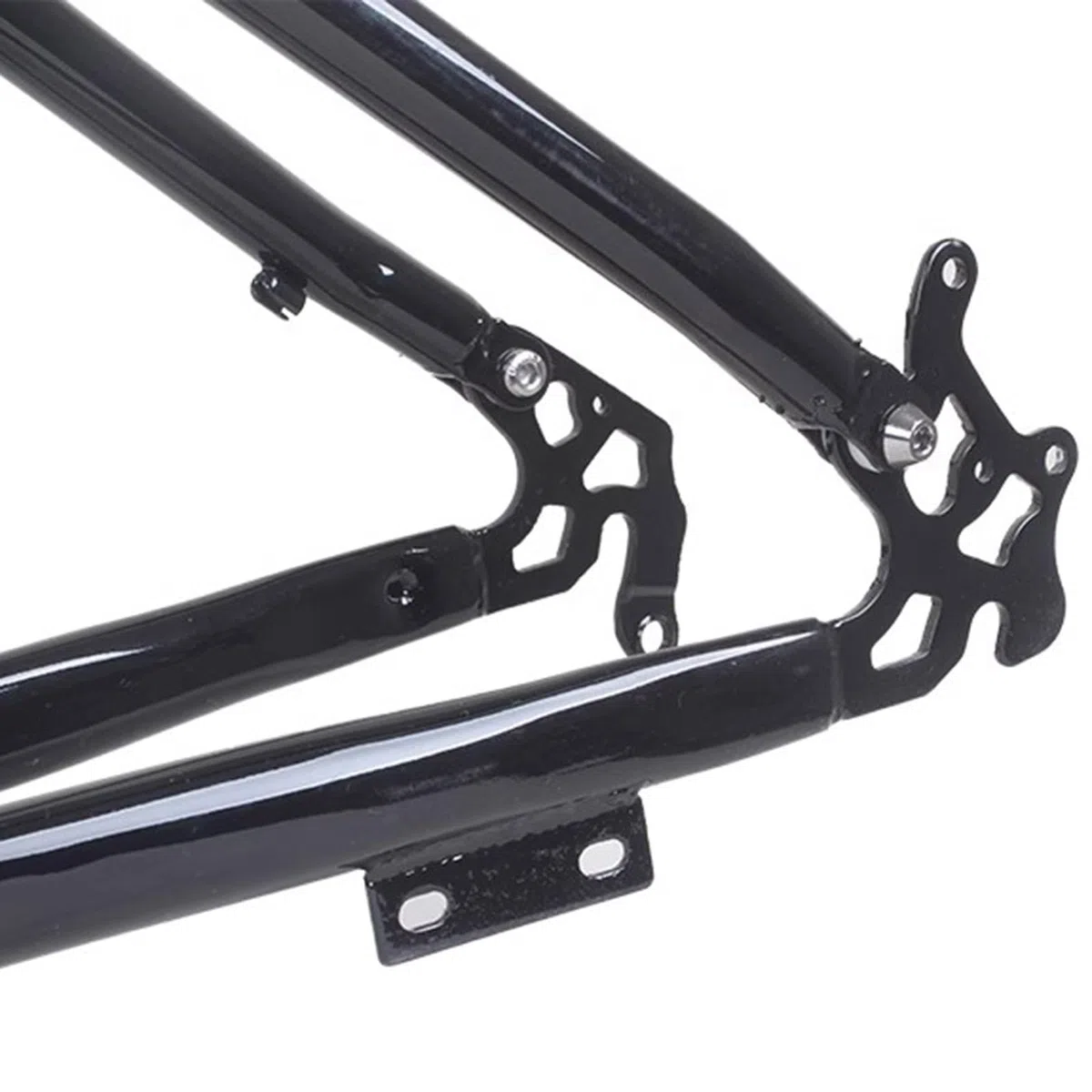 Cadre de VTT Suspendu 26 Pouces 17 Pouces, Freins à Disque, Suspension, Accessoires modifiés, Noir Brillant avec arrière