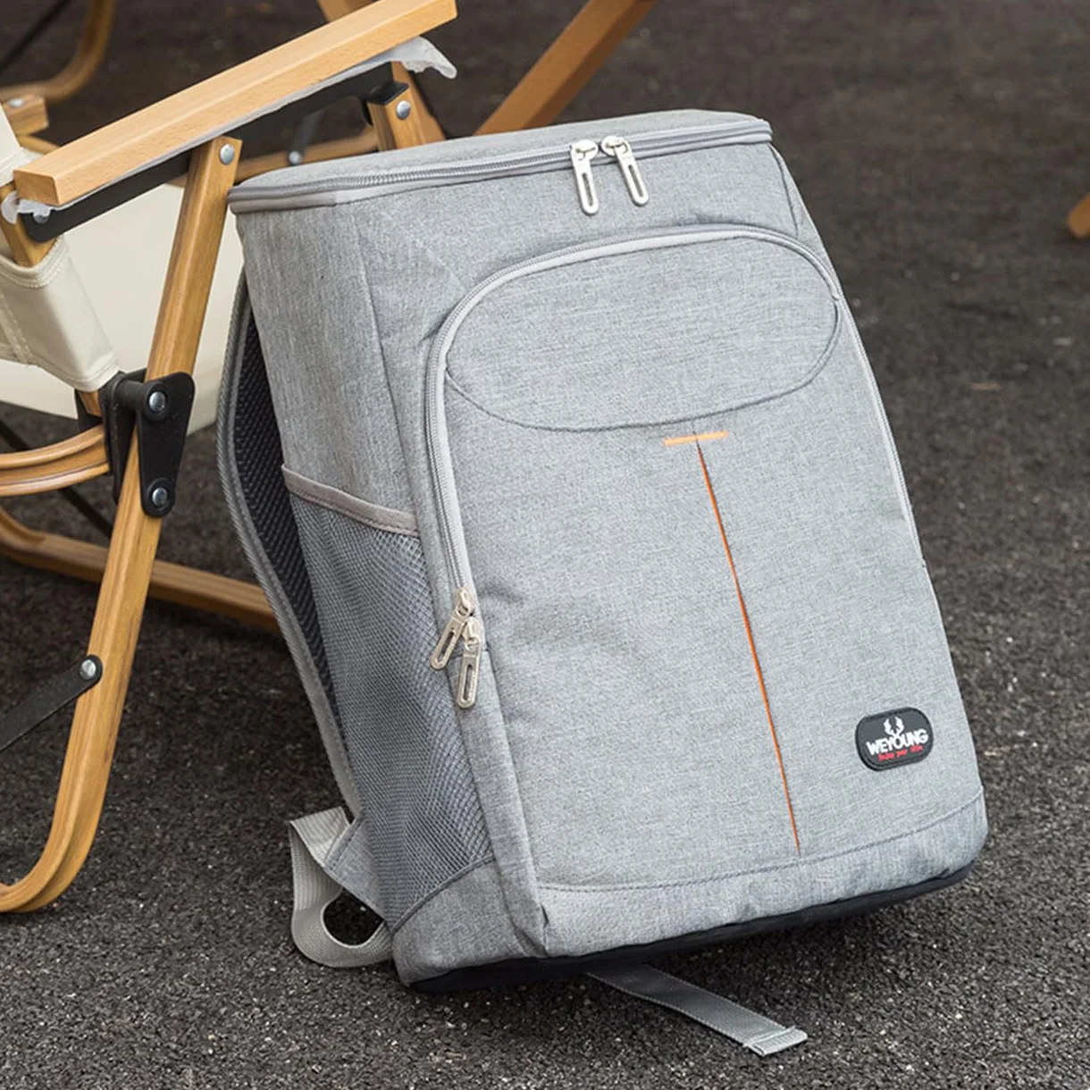 25L Sac à Dos Isotherme à Glacière, Sac Isotherme Portable Cooler Backpack Bag, pour Hommes Femmes pour Camping, Pique-Nique, Barbecue, événements (Gris)