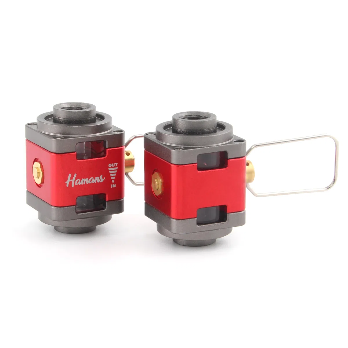 Hamans Adaptateur de recharge de bidon de gaz avec fenêtres visibles, dispositif de transfert de carburant pour randonnée, valve de gonflage portable d'extérieur avec étui de transport (ADAPTER-815)