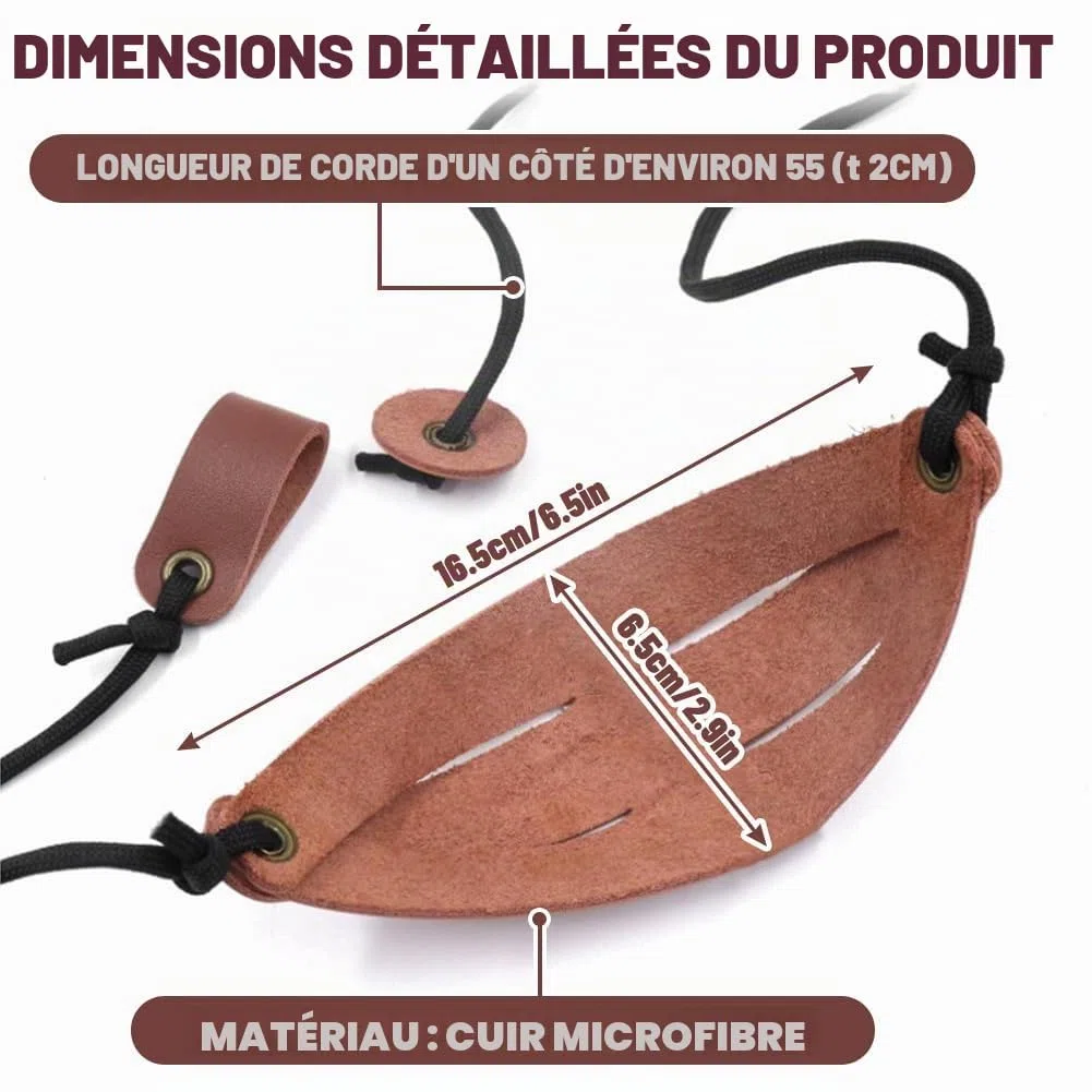 Lance-pierre Slingshot fabriqué à la main – Lance-pierre précis en cuir synthétique et paracorde pour golf, tennis et sports canins, réglable jusqu'à 150 cm