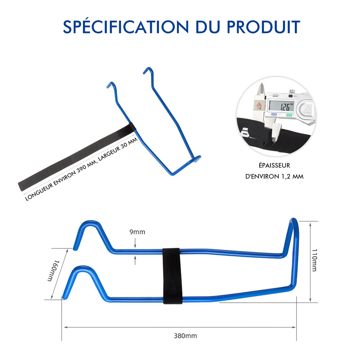 Mimoke Support de guidon de vélo - Stabilisateur pour vélo pour réparation et entretien, empêche la roue avant de tourner sur le support mural pour vélo