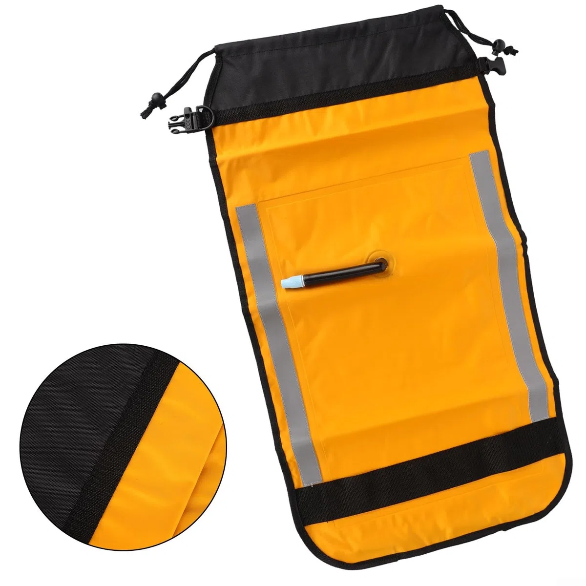 Sac de flotteur de pagaie, 1 sac de pagaie gonflable pour canoë, bateau, dispositif d'auto-sauvetage avec haute flottabilité et boucle à dégagement rapide, jaune vif pour canoë et rafting