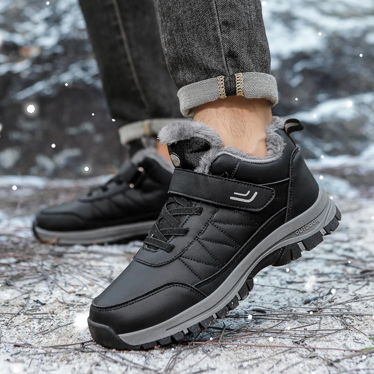 Generisch Raquettes de neige pour femme - Imperméables - Antidérapantes - Avec doublure en polaire - Bottes de randonnée - Chaussures d'extérieur sportives - Chaudes et confortables - Bottines à