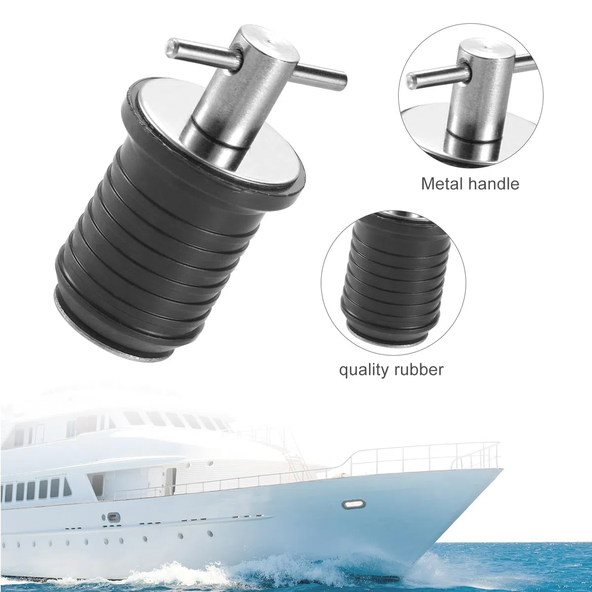 lasuroa 4Pcs Bouchons Bateau, Bouchons de Vidange de Bateau Bouchons de Vidange à Poignée en T avec Poignée en Acier Inoxydable Marine Twist Plug Accessoires de Bateau