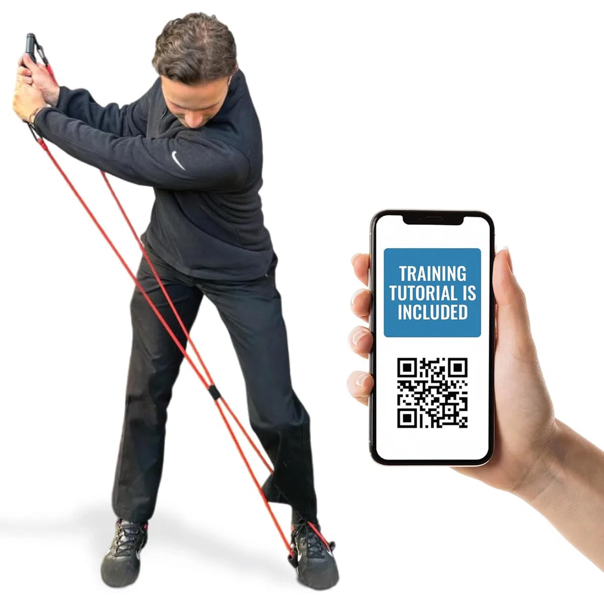 Happy Golfer Bandes de résistance pour golf Swing Trainer | Entraîneur de puissance pour le golf pour le chemin de swing, la prise en main et l'entraînement de la vitesse | Aide à l'entraînement de