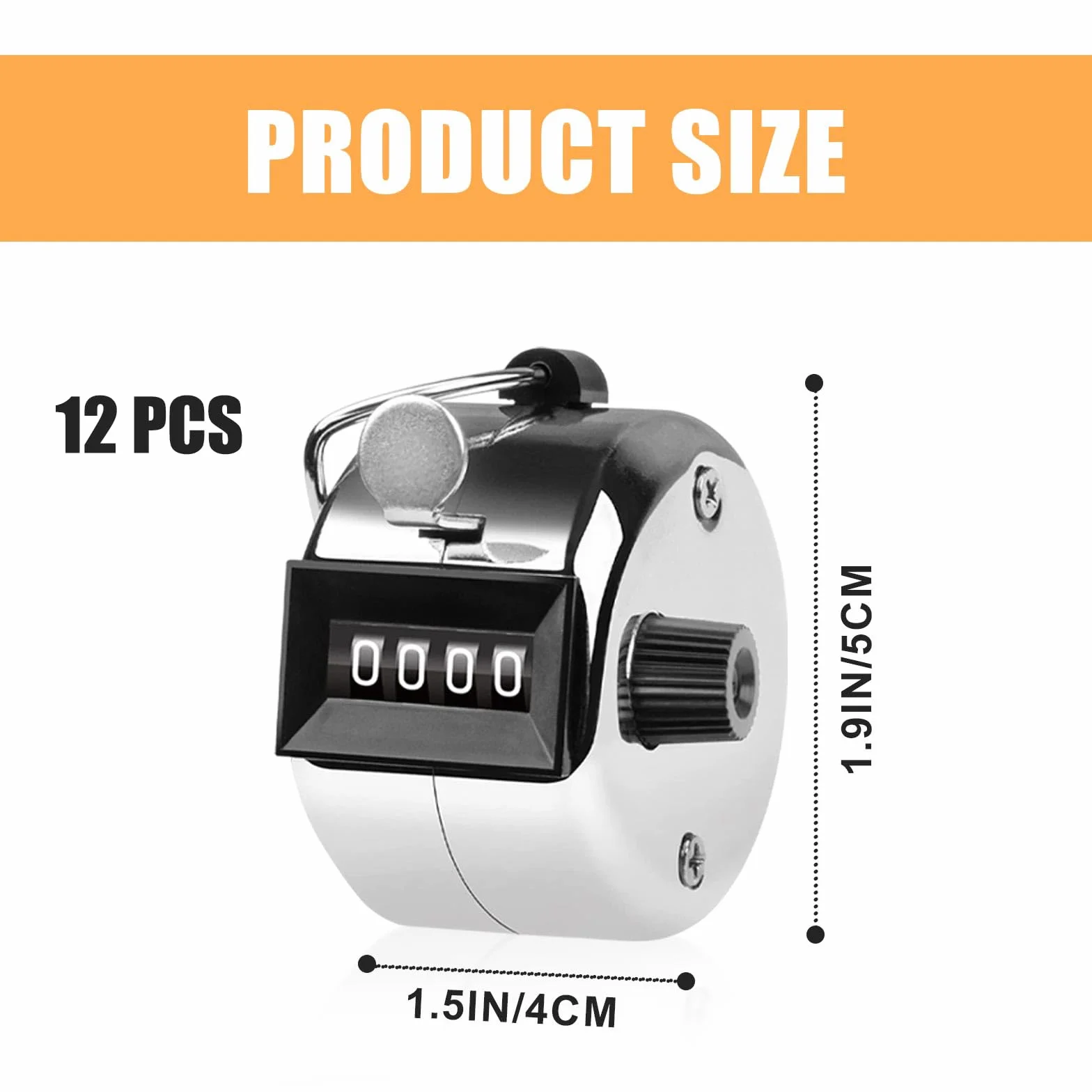 Leikurvo 12 pièces Compteur manuel Compteur : Compteur métallique Clicker Counter Compteur à 4 chiffres pour compteur de personnes, compteur de quantité, compteur de tours pour tricot, compteur sur