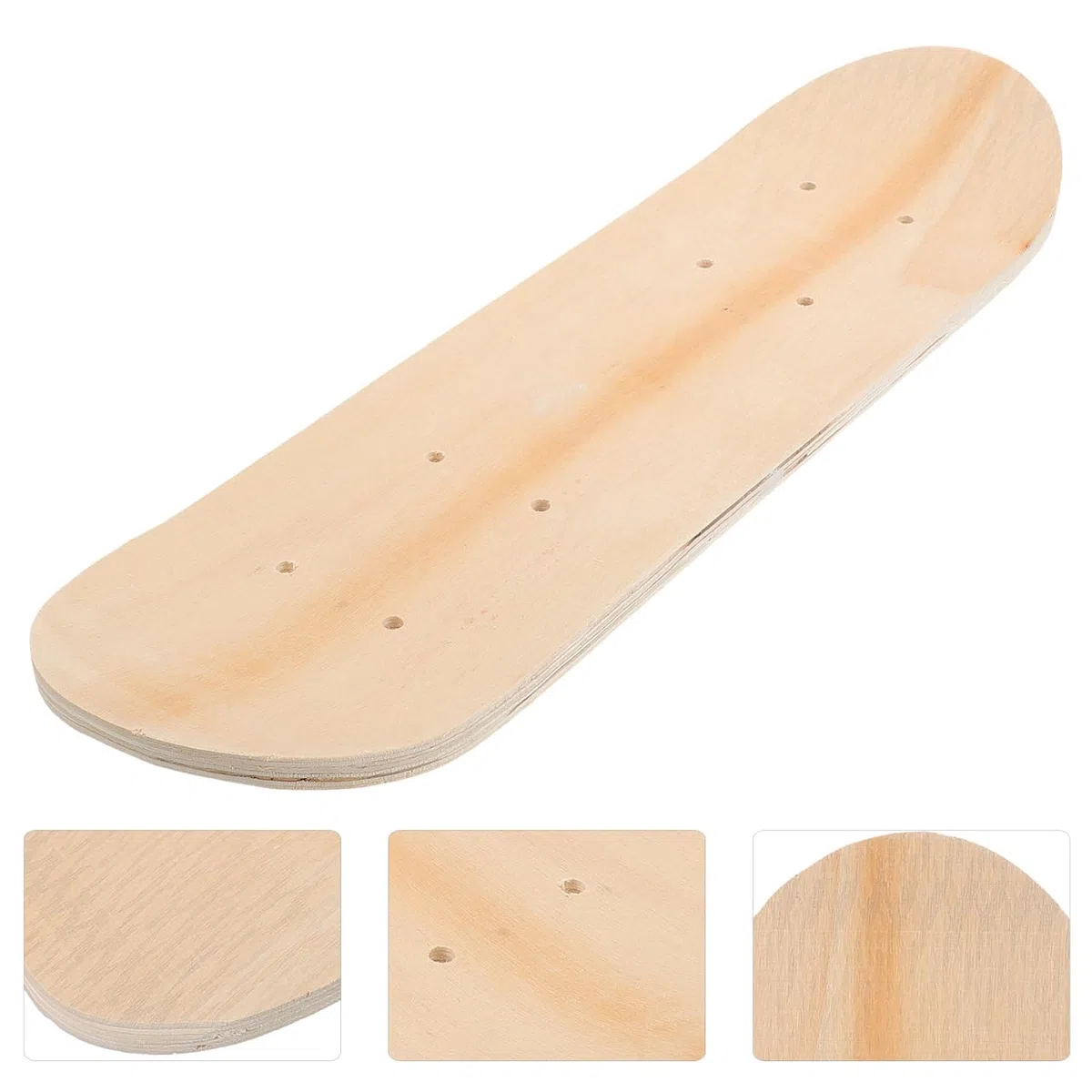 Vaguelly Planche De Skateboard Vierge À Faire Soi-Même pour Enfants Planche De Skateboard Inachevée À Peindre Surface pour Graffiti Et Bricolage Trous Pré-Percés Remplacement De