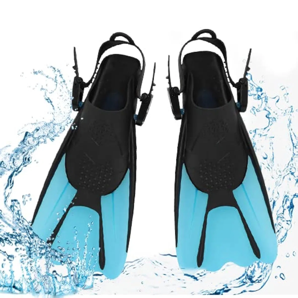 mizikuu Snorkel Swim Fins, Full Foot Snorkeling with Adjustable Buckles Free Diving Fins for Lap Diving Pool Unisex, Swim, Snorkel