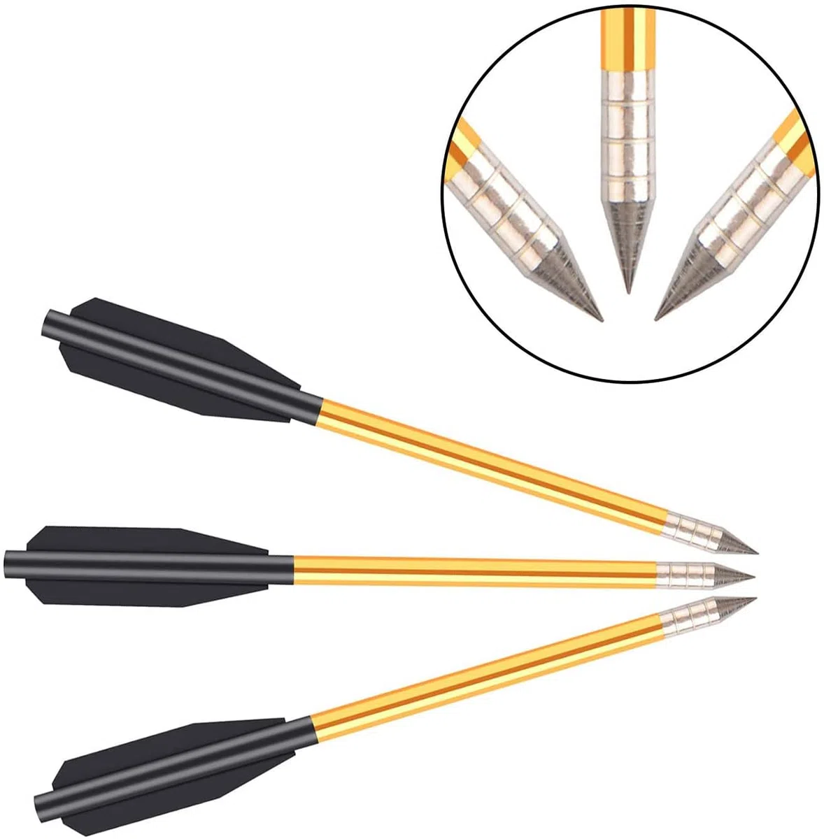 Mini Boulons d'arbalète, Flèches d'arbalète en Aluminium de 6,3 Pouces, Flèche de Chasse pour Arbalète de 50 à 80 LB, idéal pour la Pratique du tir à l'arc de Chasse à la Cible