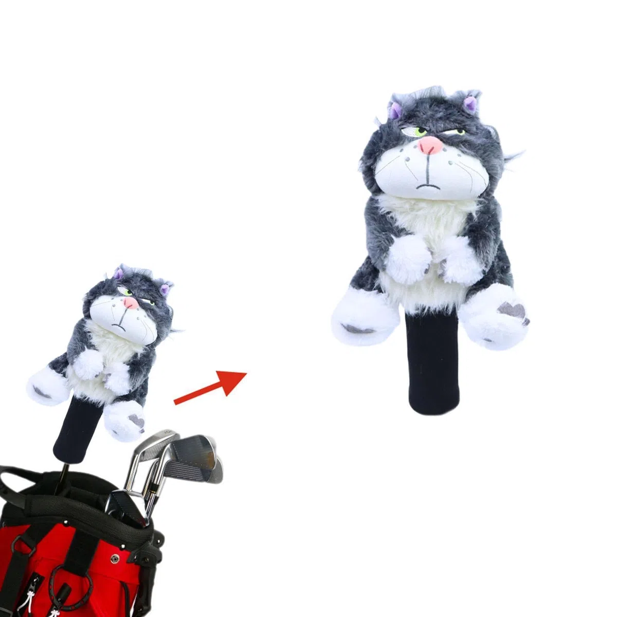 Couvre-Tête pour Club de Golf, Protection en Peluche Amusante, Couverture de Club de Golf, Animal en Peluche