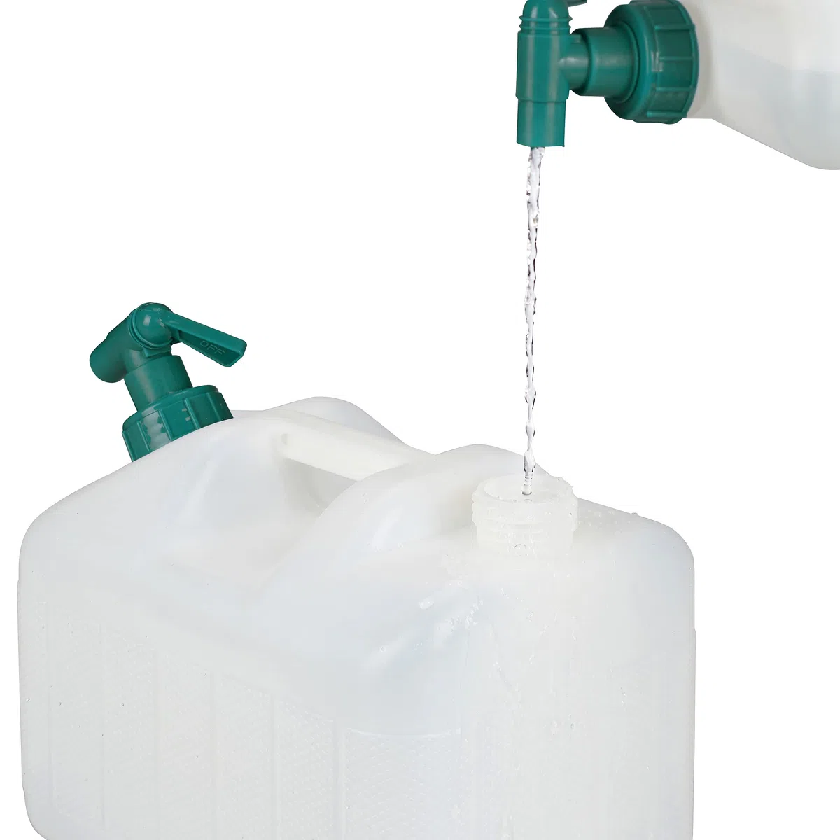 Relaxdays Bidon d’Eau avec Robinet, 10 litres, Plastique sans BPA, Couvercle, poignée, réservoir, Blanc/Vert