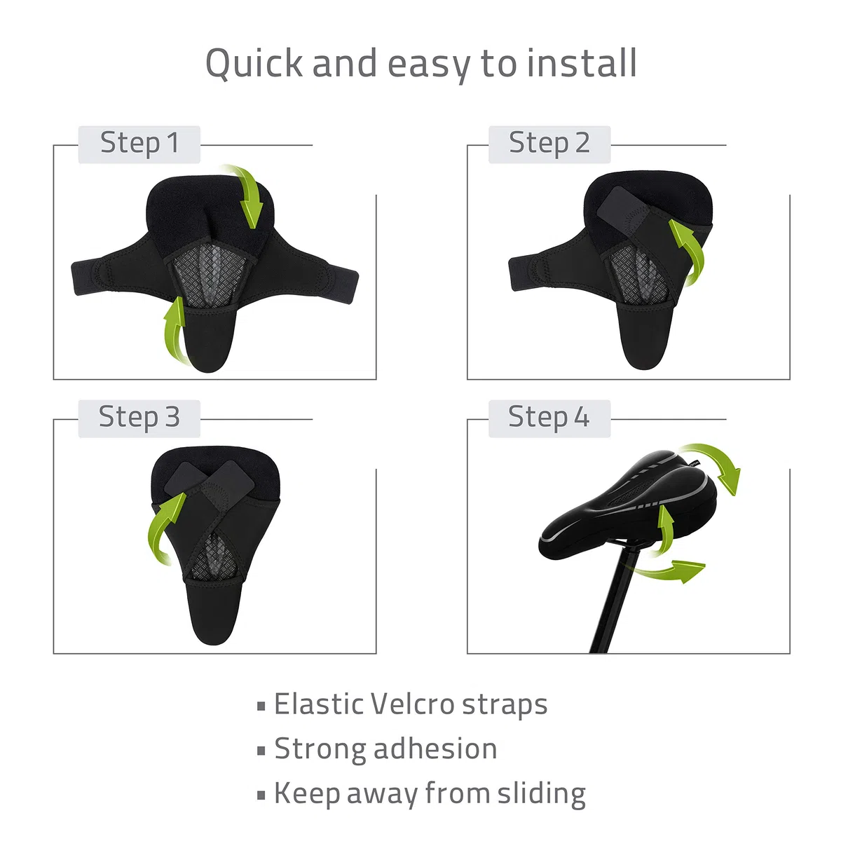 Coussin étroit de selle de vélo, [mousse à mémoire de forme et gel supplémentaires] Coussin de selle de vélo confortable, pour vélo de route, Peloton VTT, accessoires de cyclisme confortables,