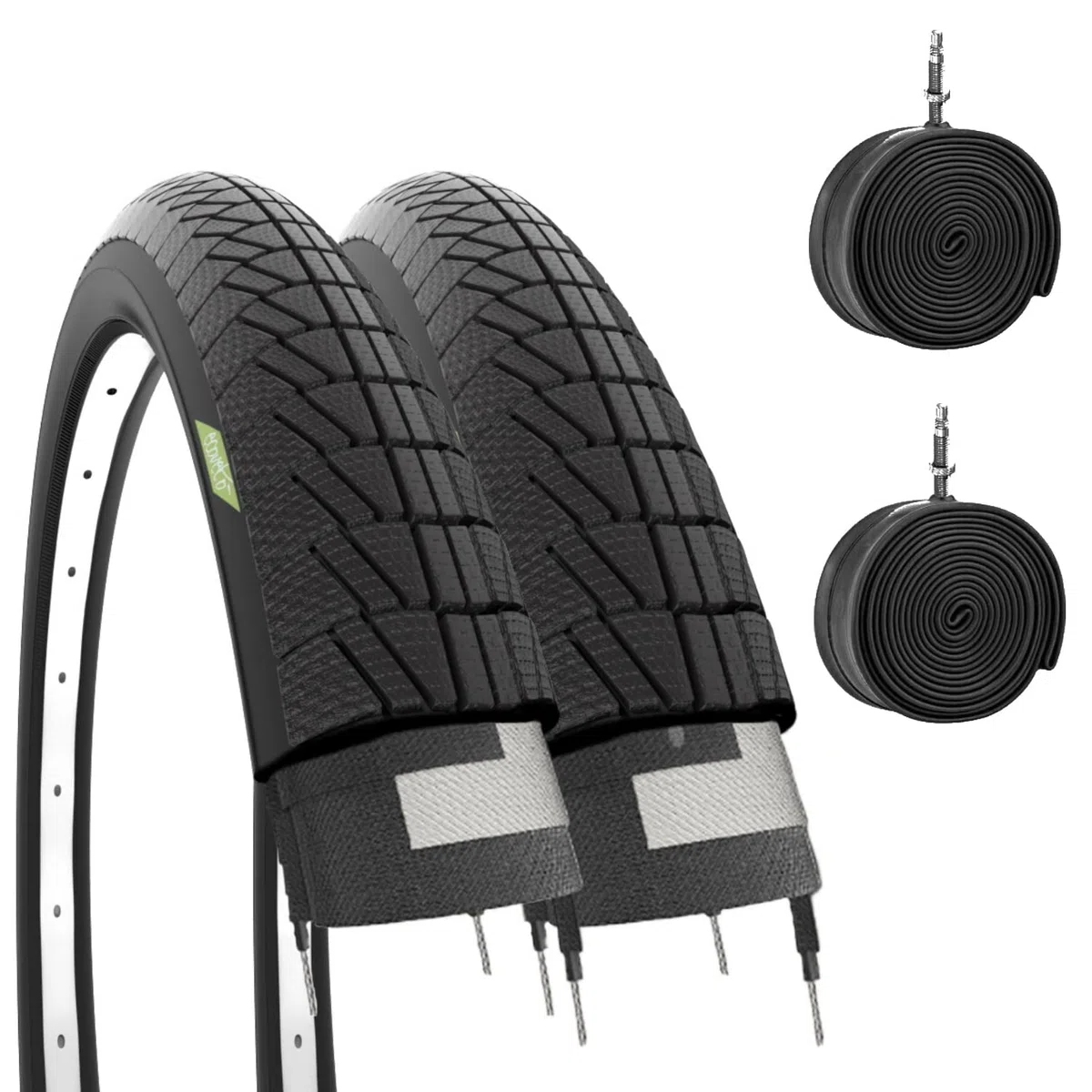2 pneus 20 x 1,75 (47-406) + Chambres pneumatiques routières Noires grâce à vélo de Ville pour Enfant