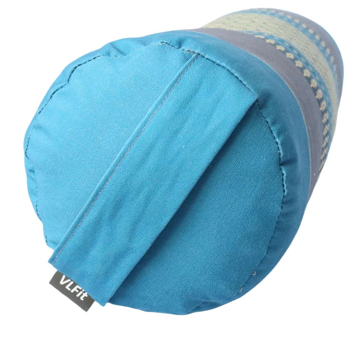 VLFit Coussin de Yoga Série Eco | Rouleau Avec Kapok Haute Densité 100% Naturel | Housse Lavable en Coton Bio | Pour Yoga Restaurable | 50cm x 15cm x 15cm