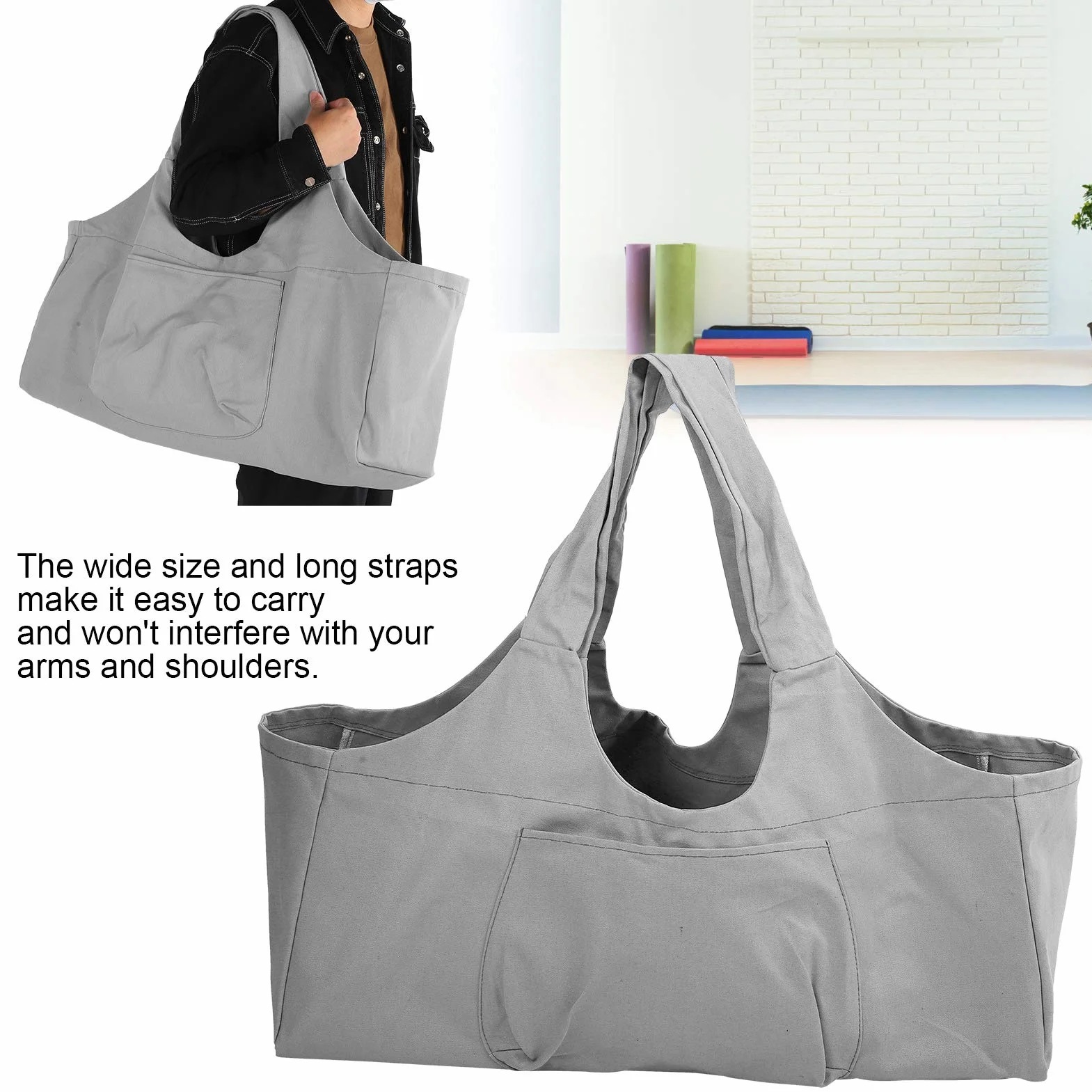 Yoga Package Gym Duffel Bag Sac à Main De Yoga De Grande Capacité pour la Forme Physique en Plein Air, Sac De Tapis De Yoga Transporteur De Tapis De Sport pour L'école De Gym