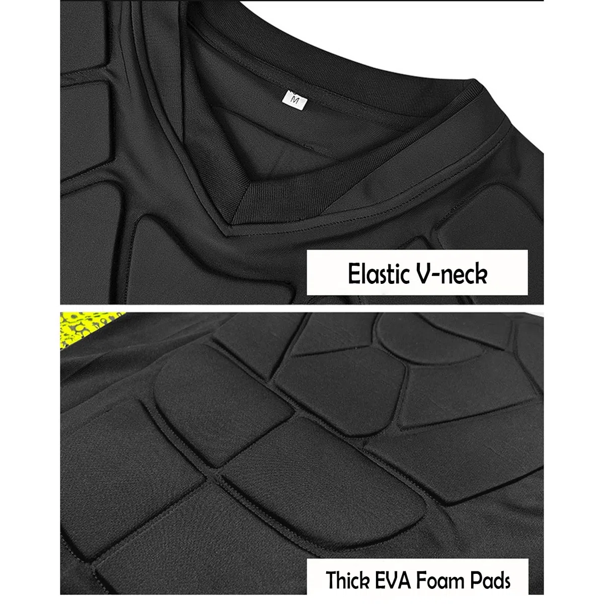T-Shirt de Compression rembourré avec Protection des épaules pour Homme, Haut de Protection pour la Poitrine, Football, Paintball, Baseball