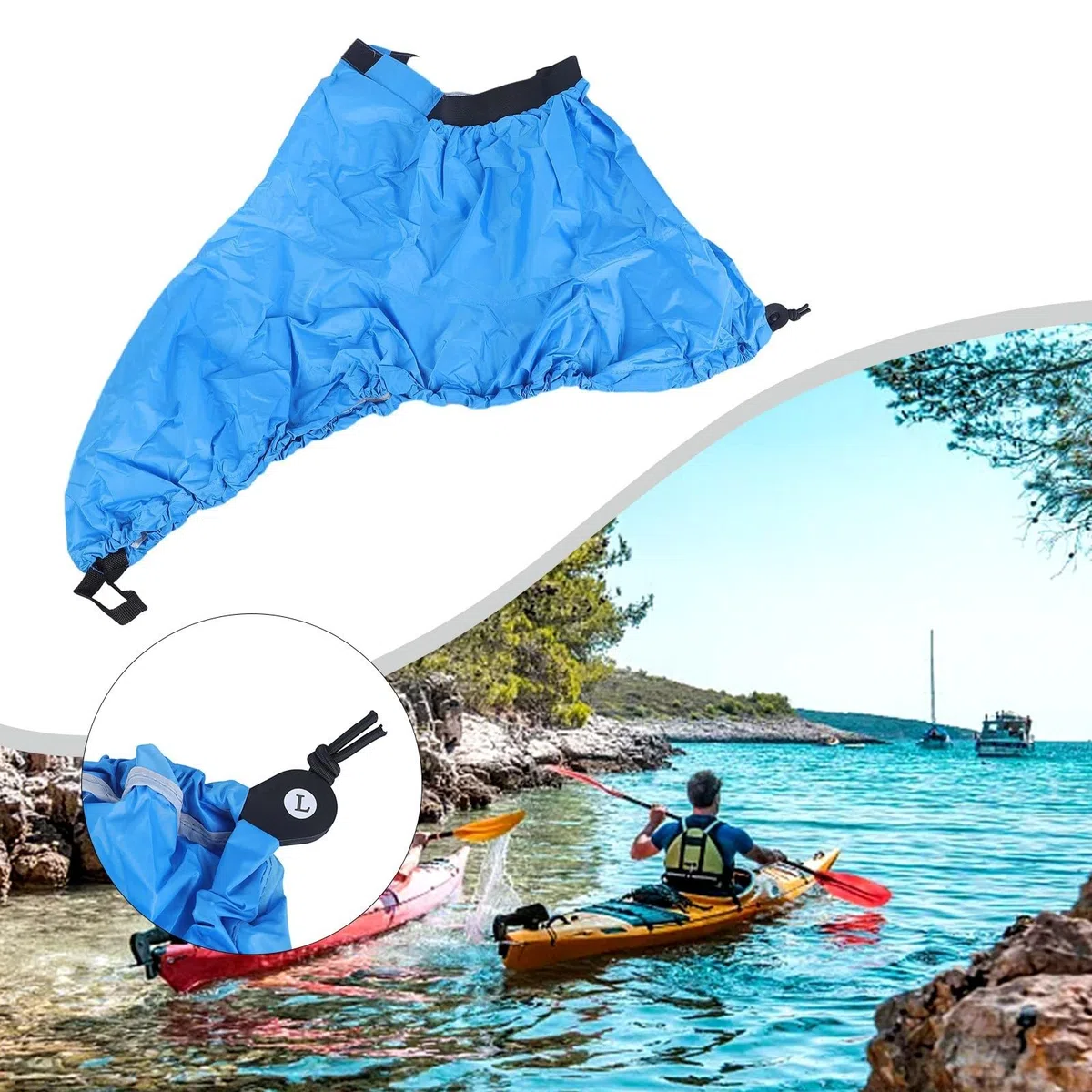 Stay Comfortable - Jupe de cockpit - Taille réglable - Pour kayak, canoë, bateau - Taille XL - Bleu