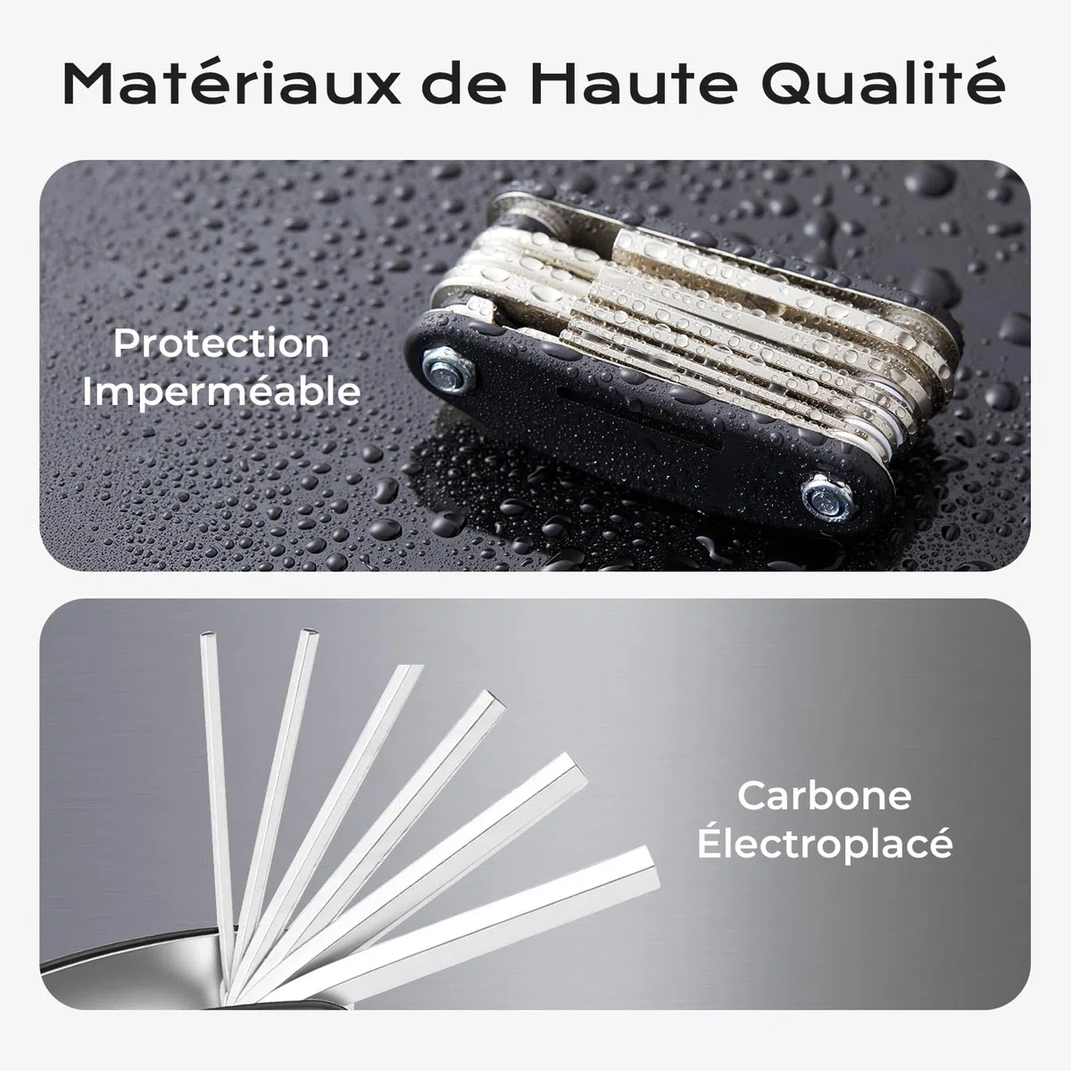 Kit Reparation Velo, Trousse Outils de Vélo, Outil Multifonction 16 en 1, Kit Crevaison Velo avec 3 Levier Pneu Velo, Rustine Velo Accesoire pour Bicyclette, VTT, Cyclisme