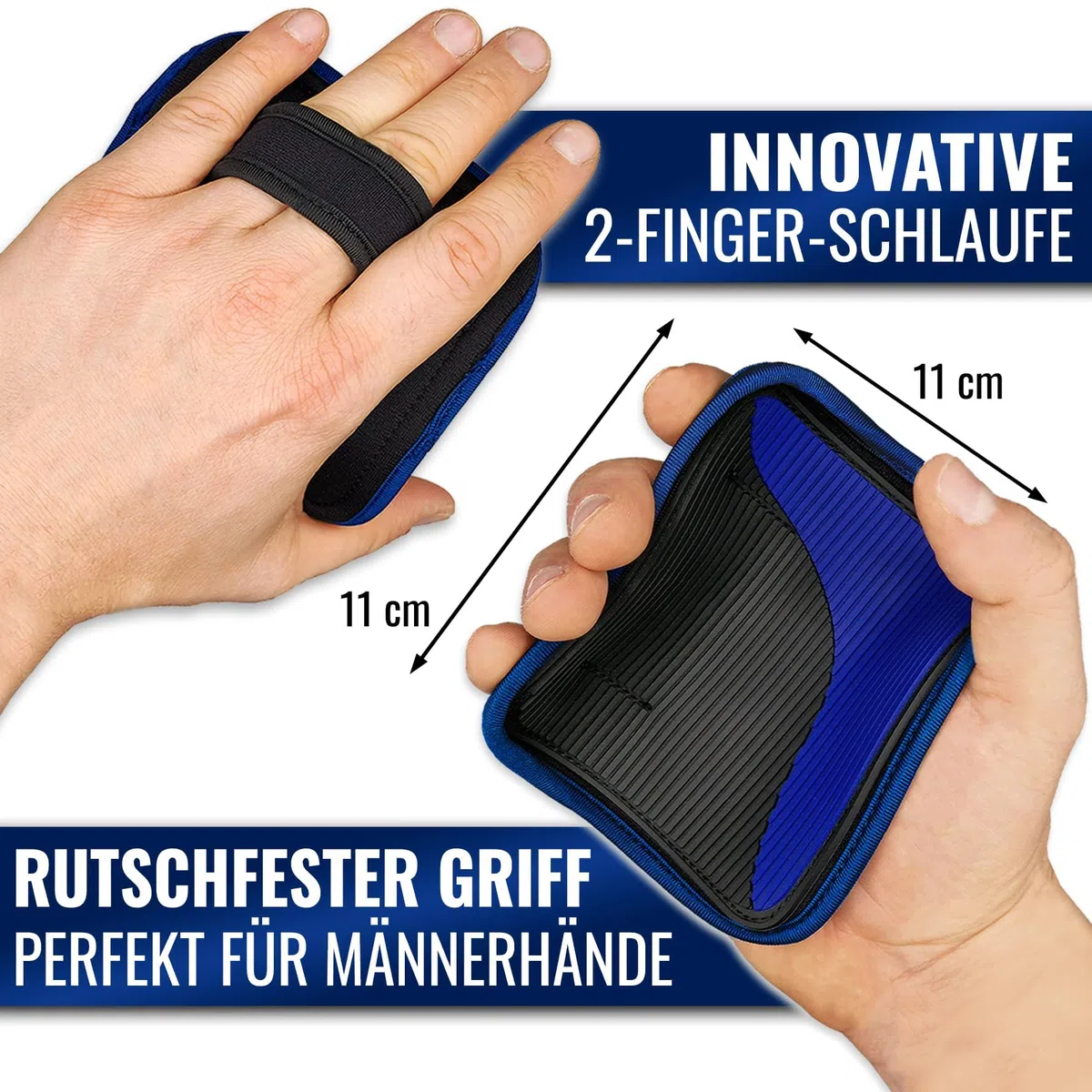 1 paire de coussinets de préhension pour sport de force – Premium Grip Pads en néoprène antidérapants pour la musculation, protection des mains de gym, alternative aux gants