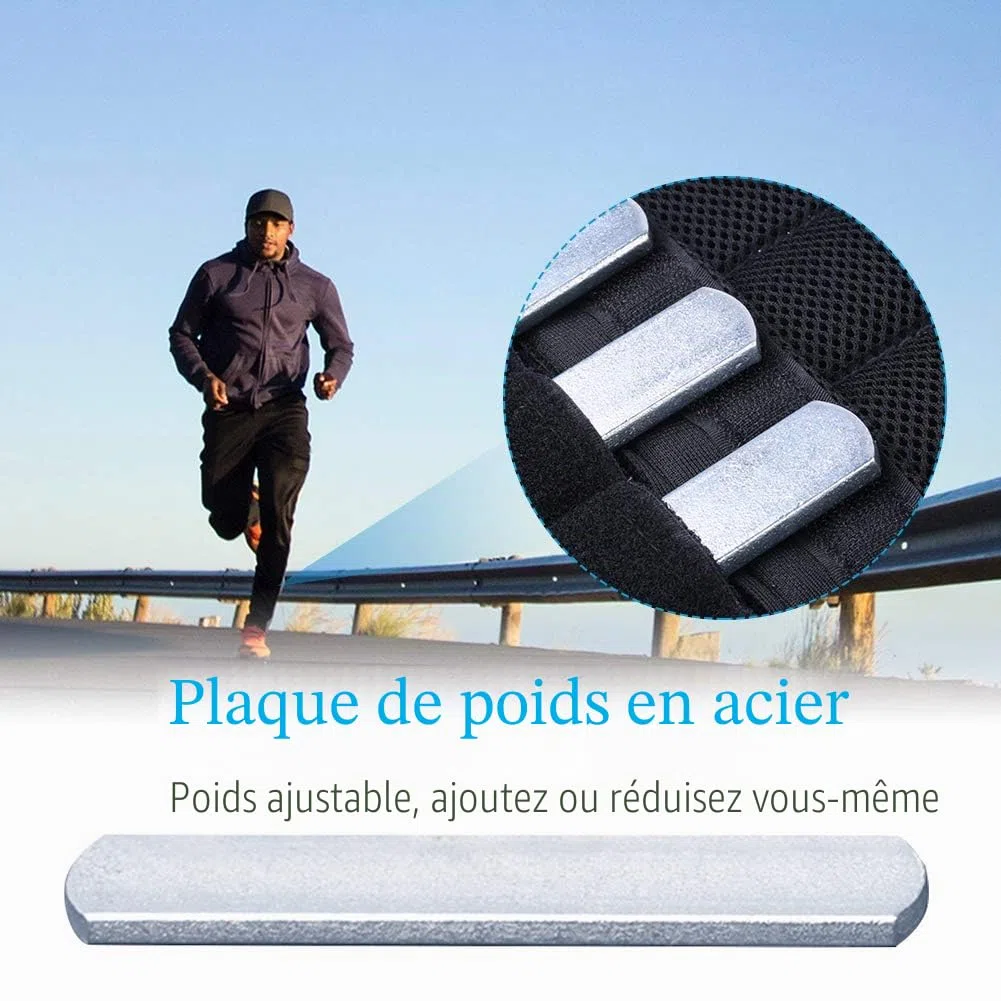 Plaques en acier pour gilet lesté, jambières, protège-tibias, plaques d'entraînement pour exercices de fitness