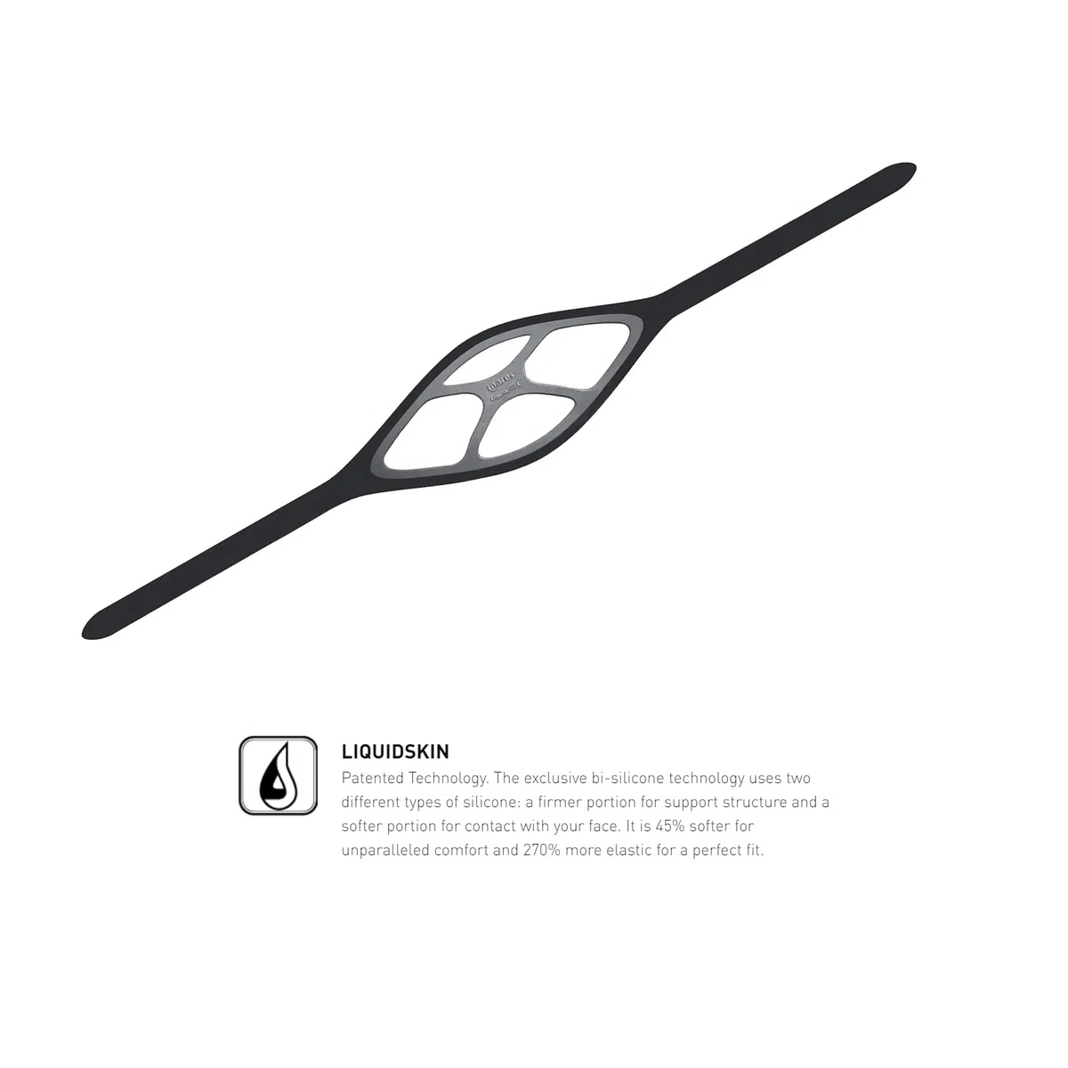 Mares Unisexe Masque Sangle Liquid Skin Masque Sangle Liquid Skin Lunettes Ceinture - Noir/Noir