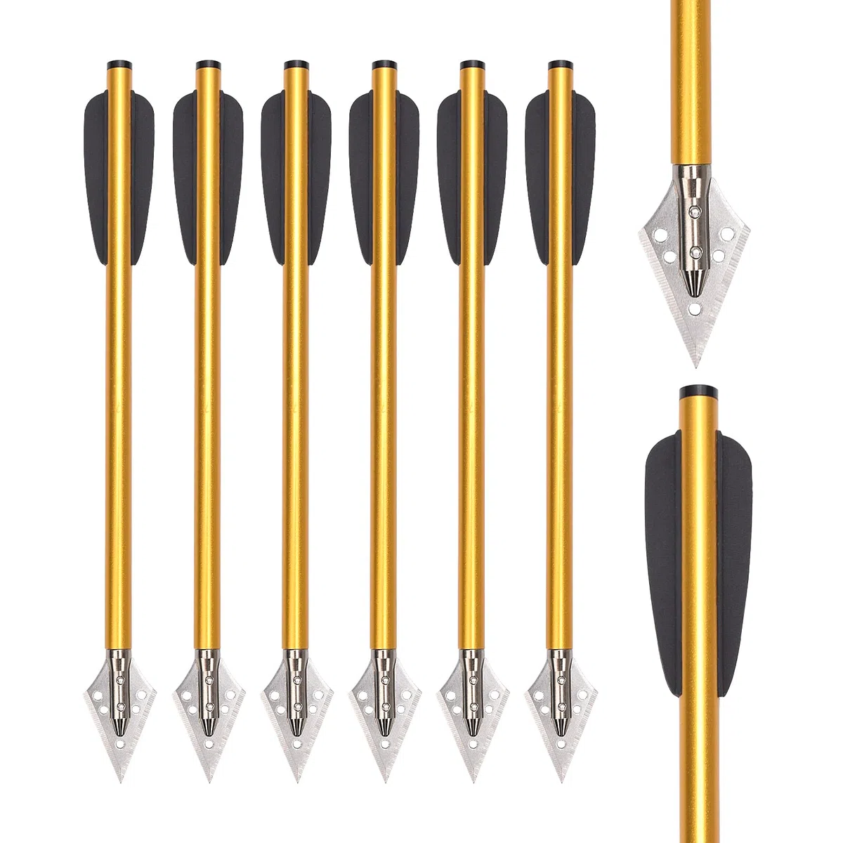 NIKA ARCHERY Flèches de Boulon d'arbalète en Aluminium de 6,6 "avec tête Large pour arbalète Pistolet 50-80 LBS Cible de Pratiquer Flèches en Aluminium Flèches d'arbalète Pistolet Boulons d'arbalète