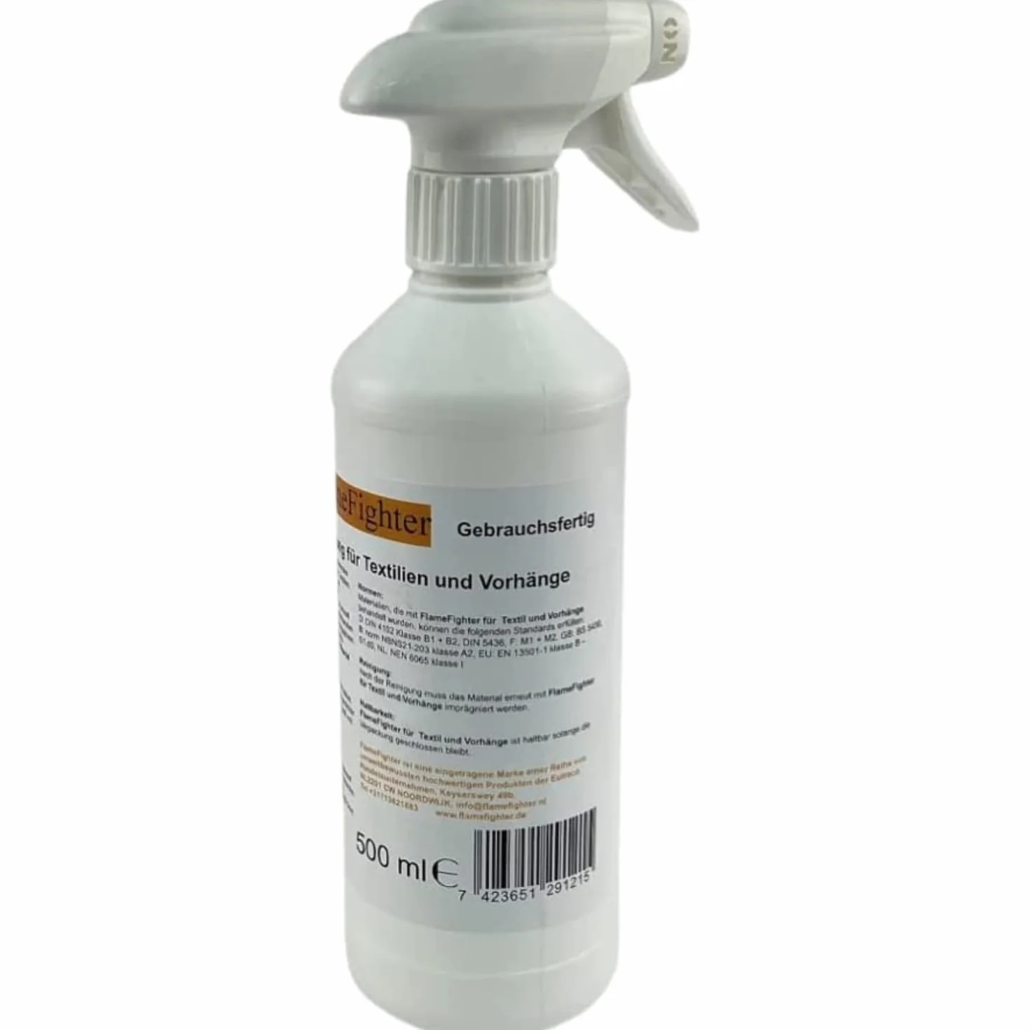 FlameFighter - 500ml Imprégnation Ignifuge pour Textiles et Rideaux – Produit de Protection contre l’Incendie – Test de Propagation du Feu Réussi – Classe de Protection Incendie 1 – DIN 4102 B1